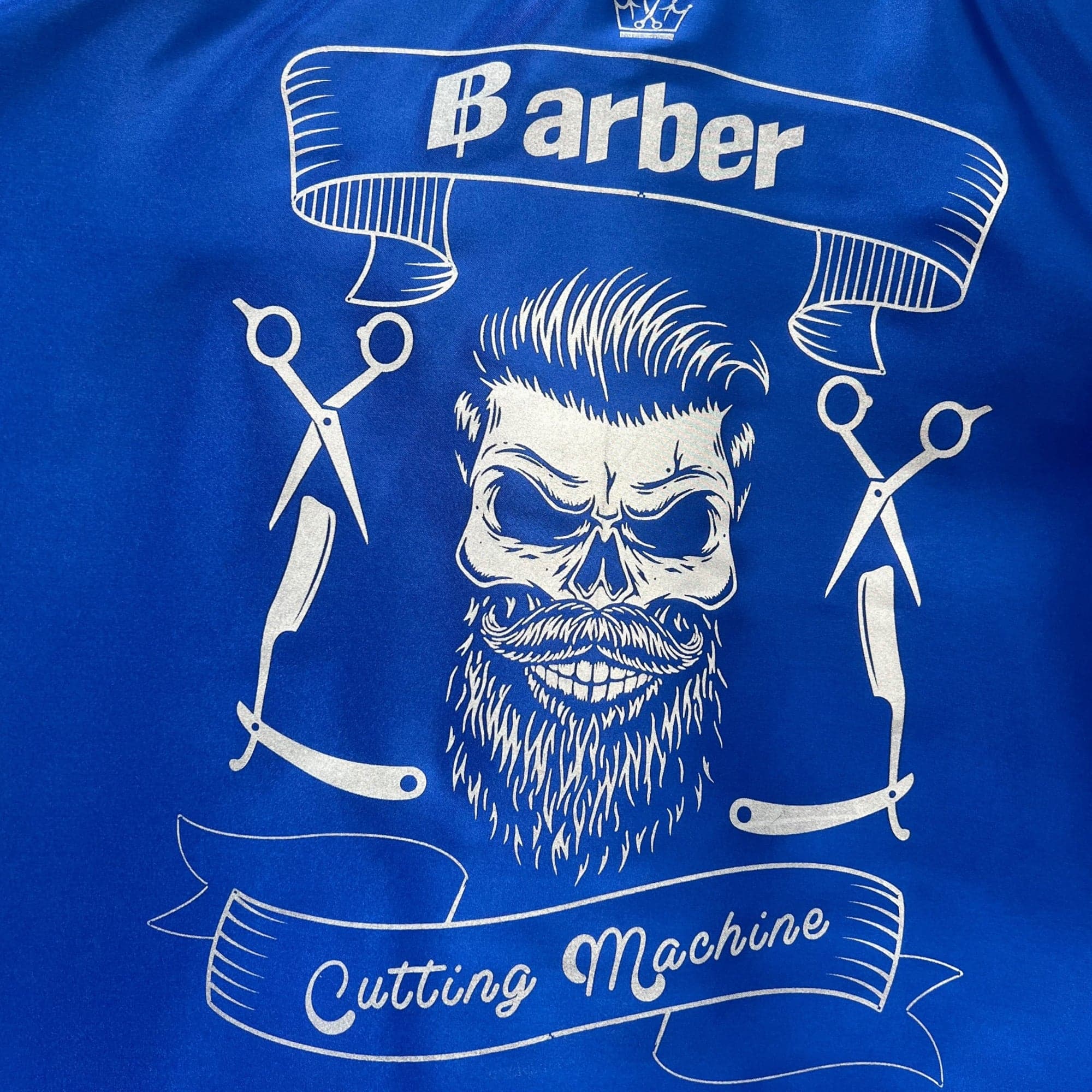 Gabri - Barber Hairdressing Hair Cutting Cape & Gown Skull Pattern (Blue)