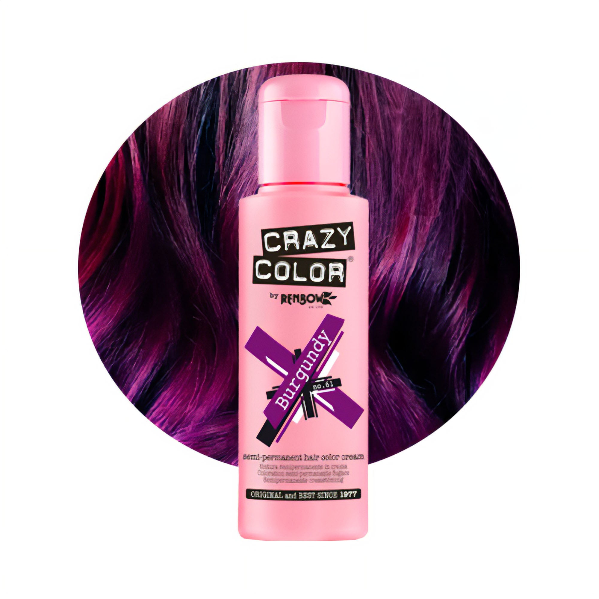 Crazy Color - Semi Permanent Hair Colour Cream Burgundy No.61 100ml