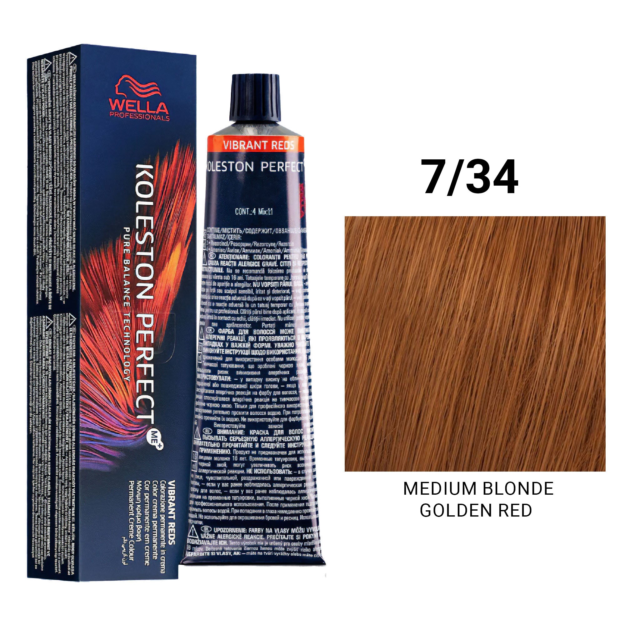 Wella Professionals - Koleston Perfect Me+ 7/34 Medium Blonde Golden Red 60ml