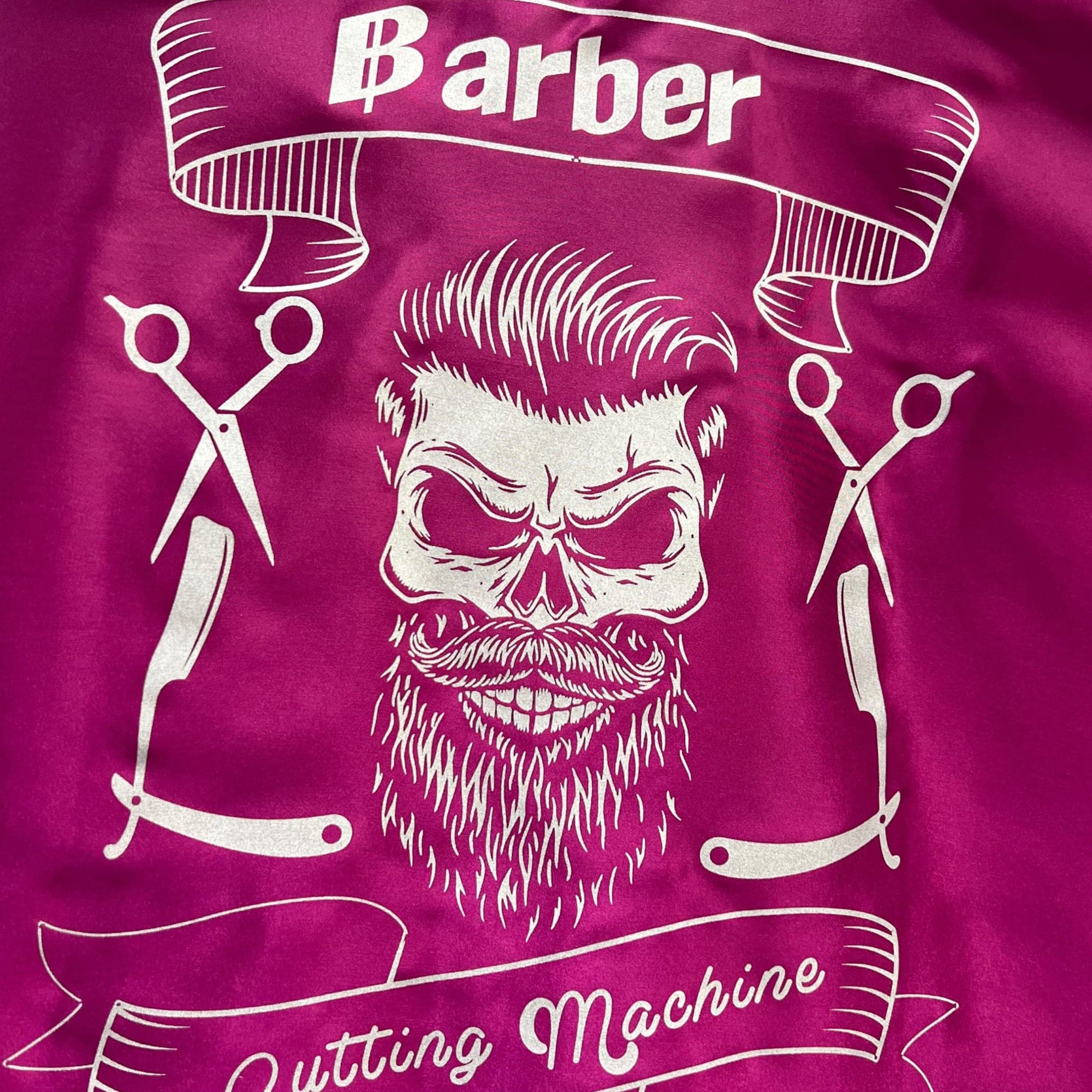 Gabri - Barber Hairdressing Hair Cutting Cape & Gown Skull Pattern (Fuchsia Pink)