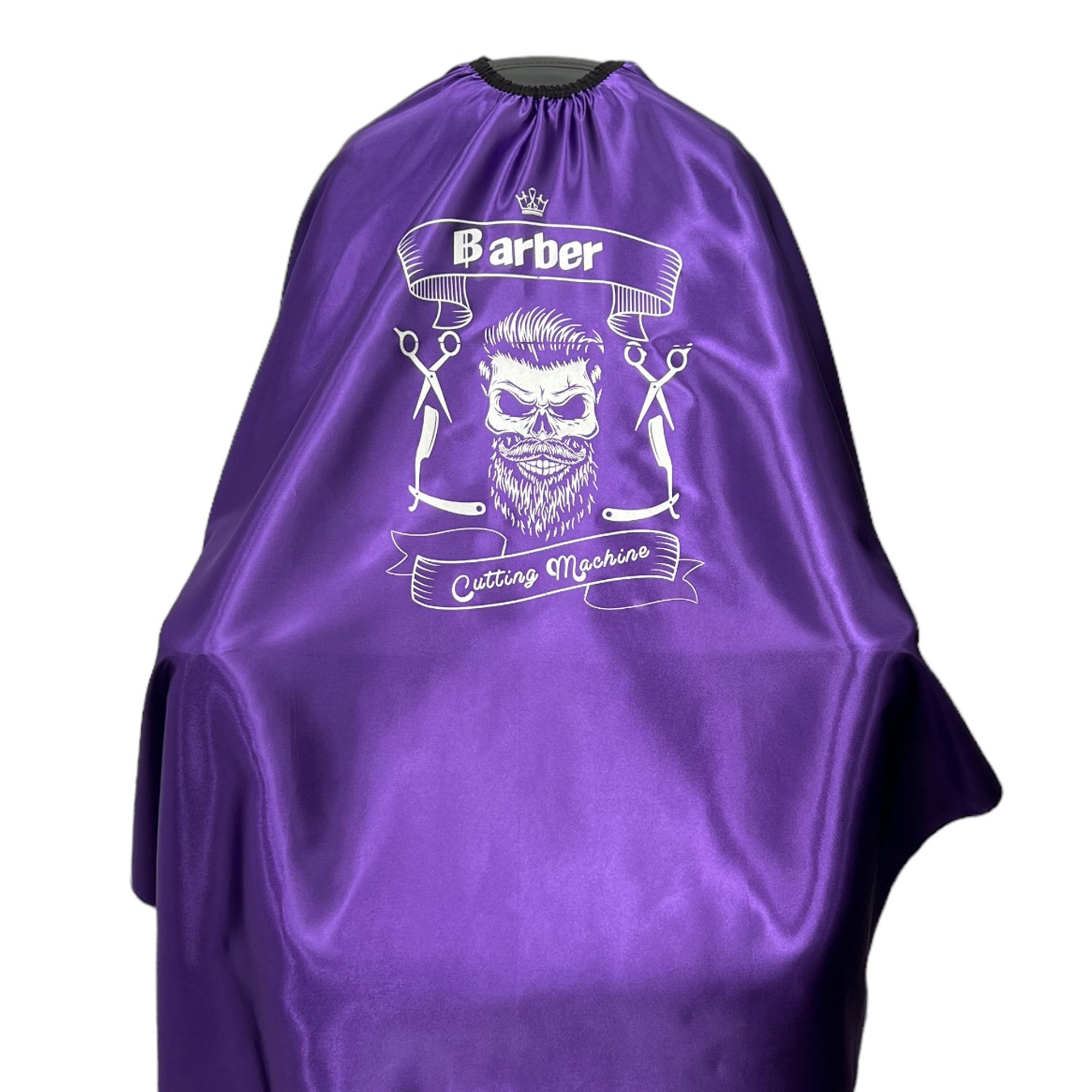 Gabri - Barber Hairdressing Hair Cutting Cape & Gown Skull Pattern (Purple)