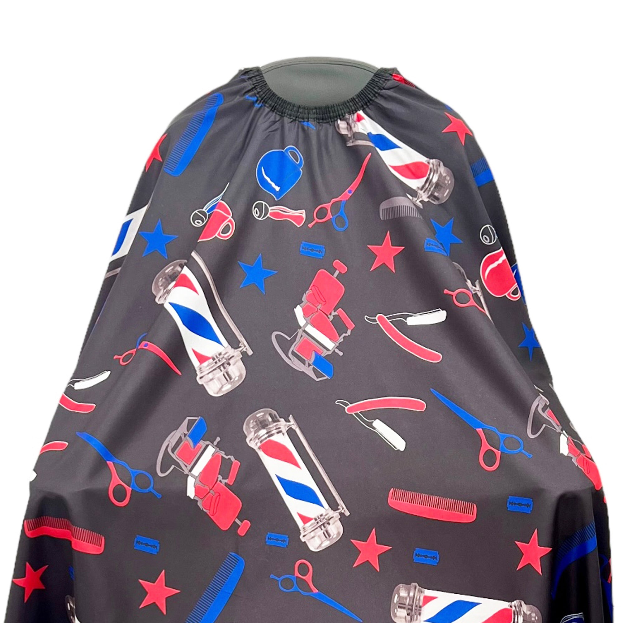 Gabri - Barber Hairdressing Hair Cutting Capes & Gowns Tools Pattern (Black Red & Blue)