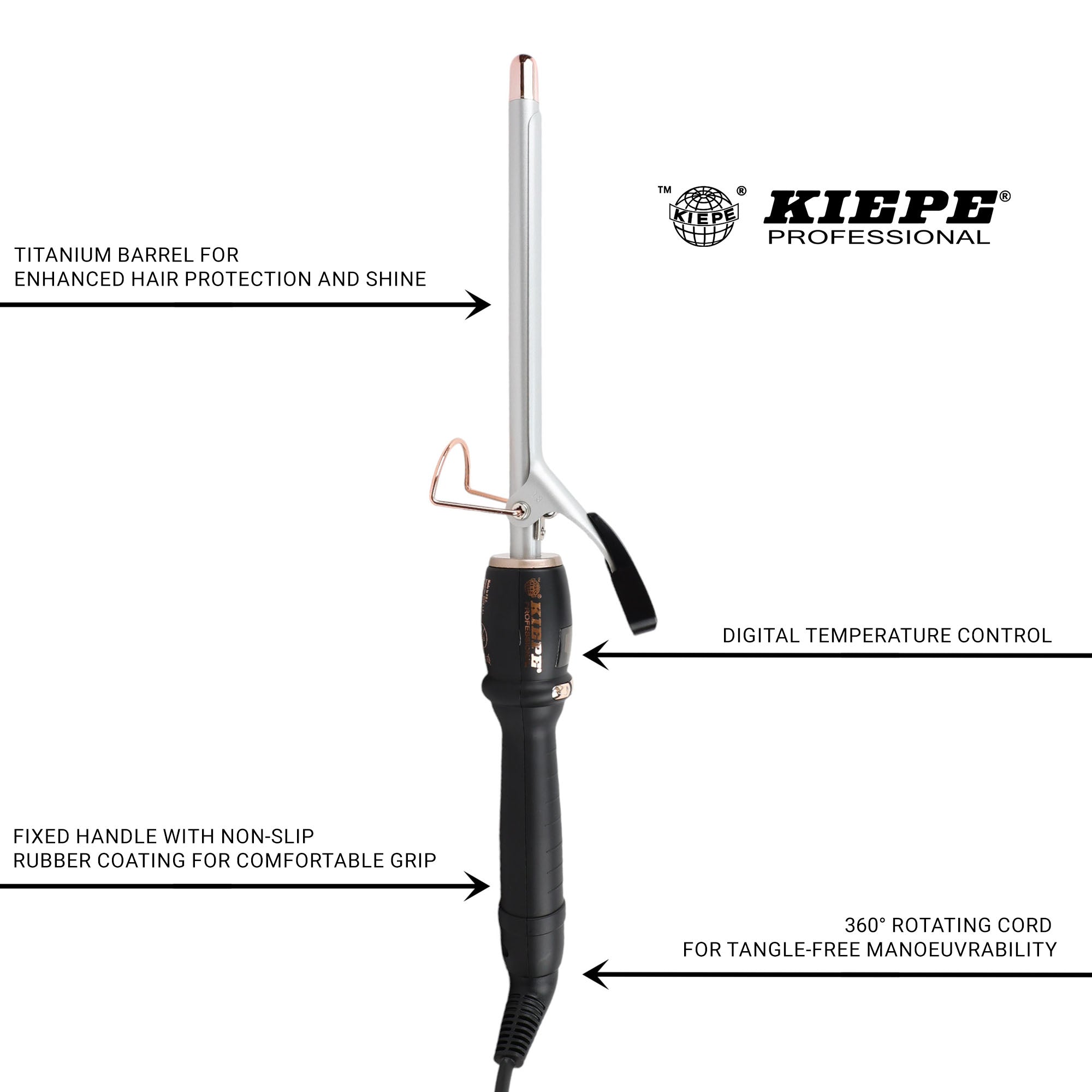 Kiepe - Curling Iron Titanium Pro Digital Rose Gold 13mm