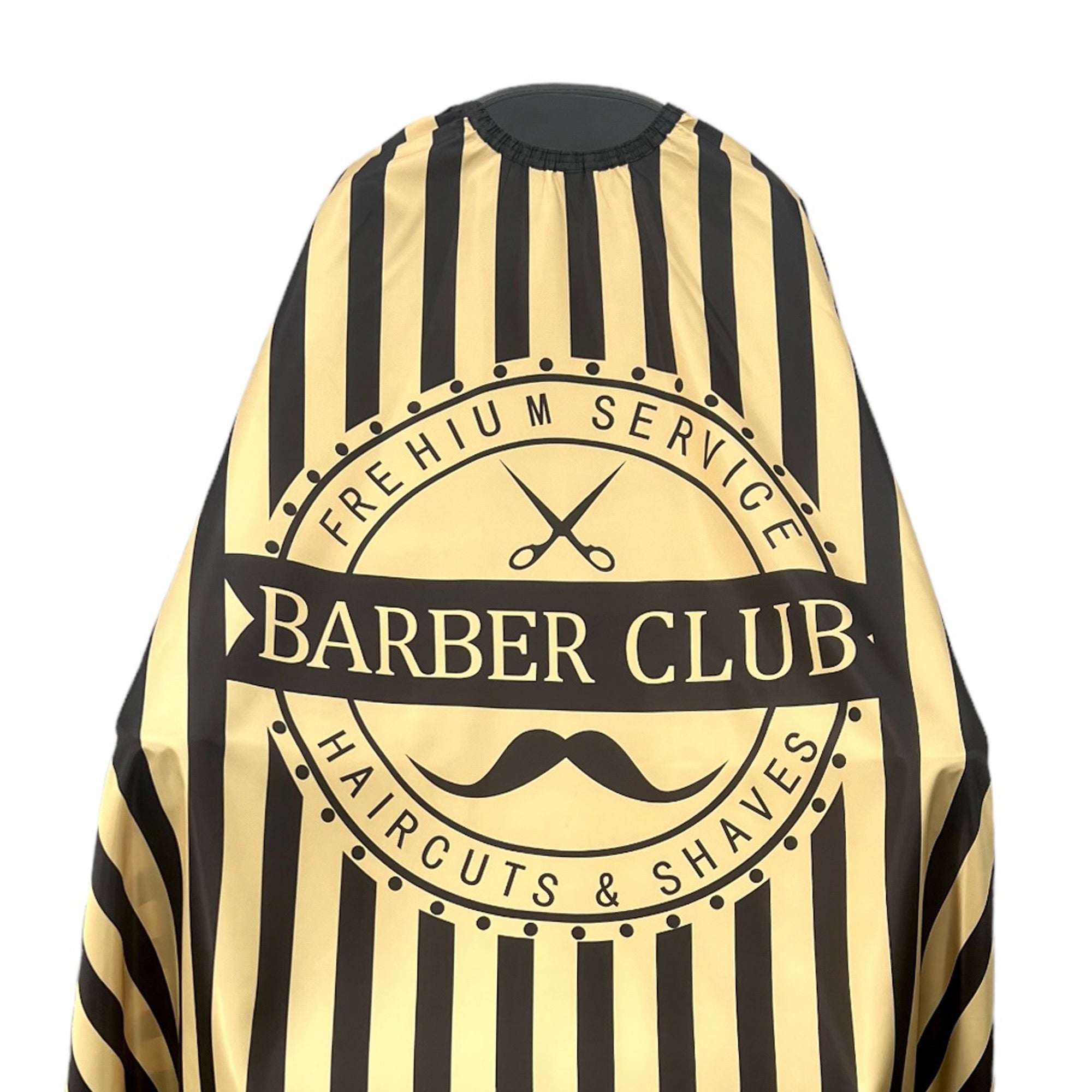 Gabri - Barber Hairdressing Hair Cutting Cape & Gown Black & Yellow Stripes