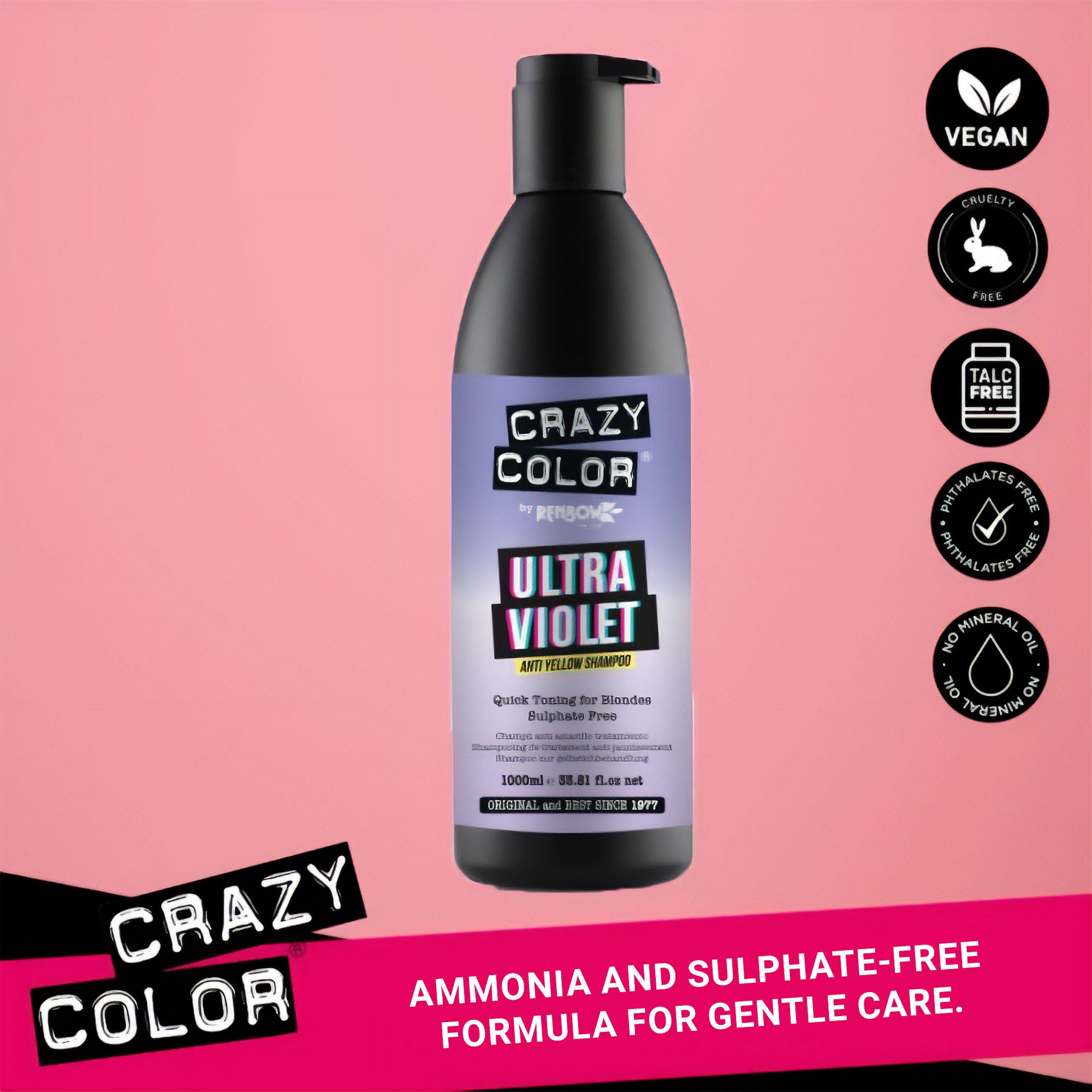 Crazy Color - Ultra Violet Anti Yellow Shampoo 1000ml