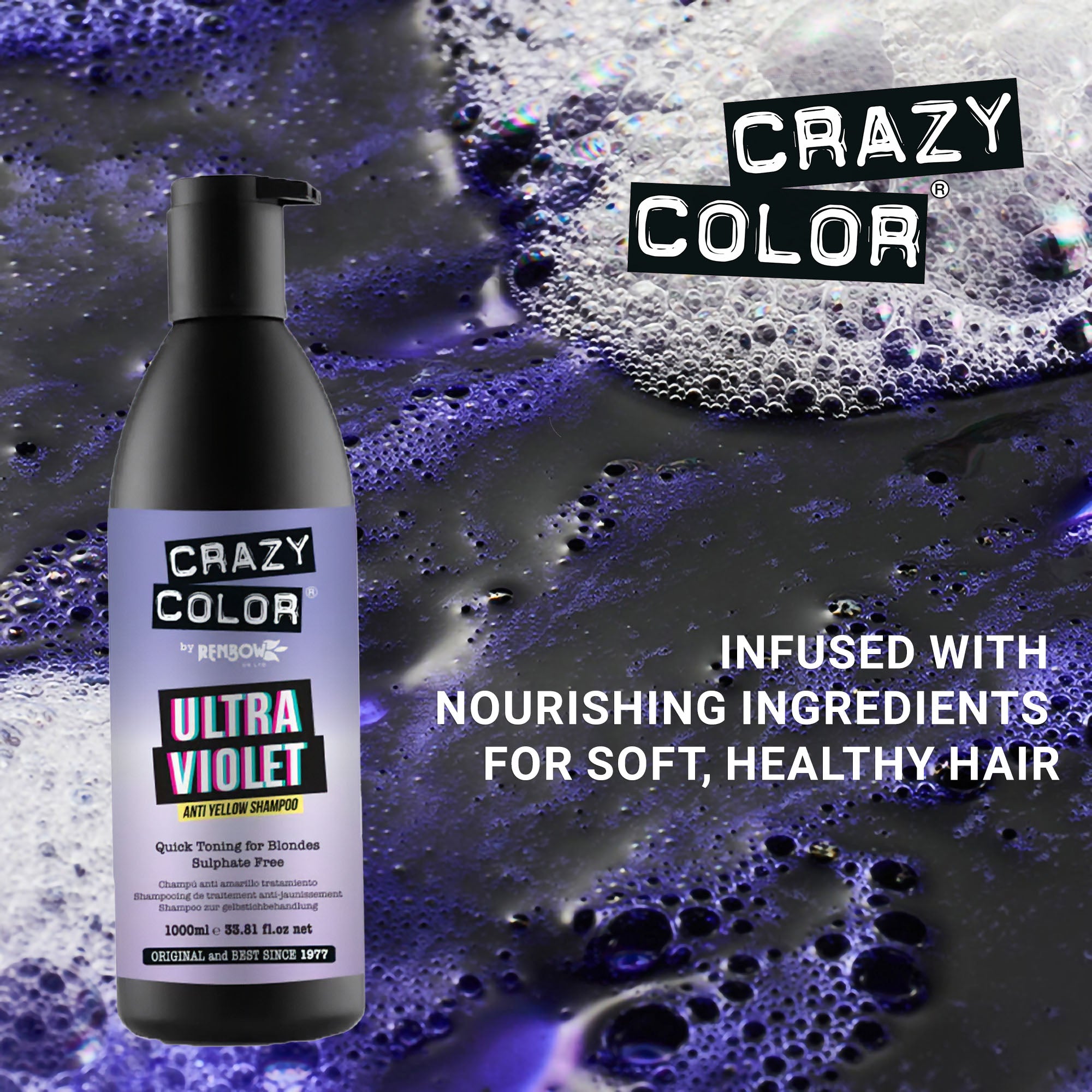 Crazy Color - Ultra Violet Anti Yellow Shampoo 1000ml