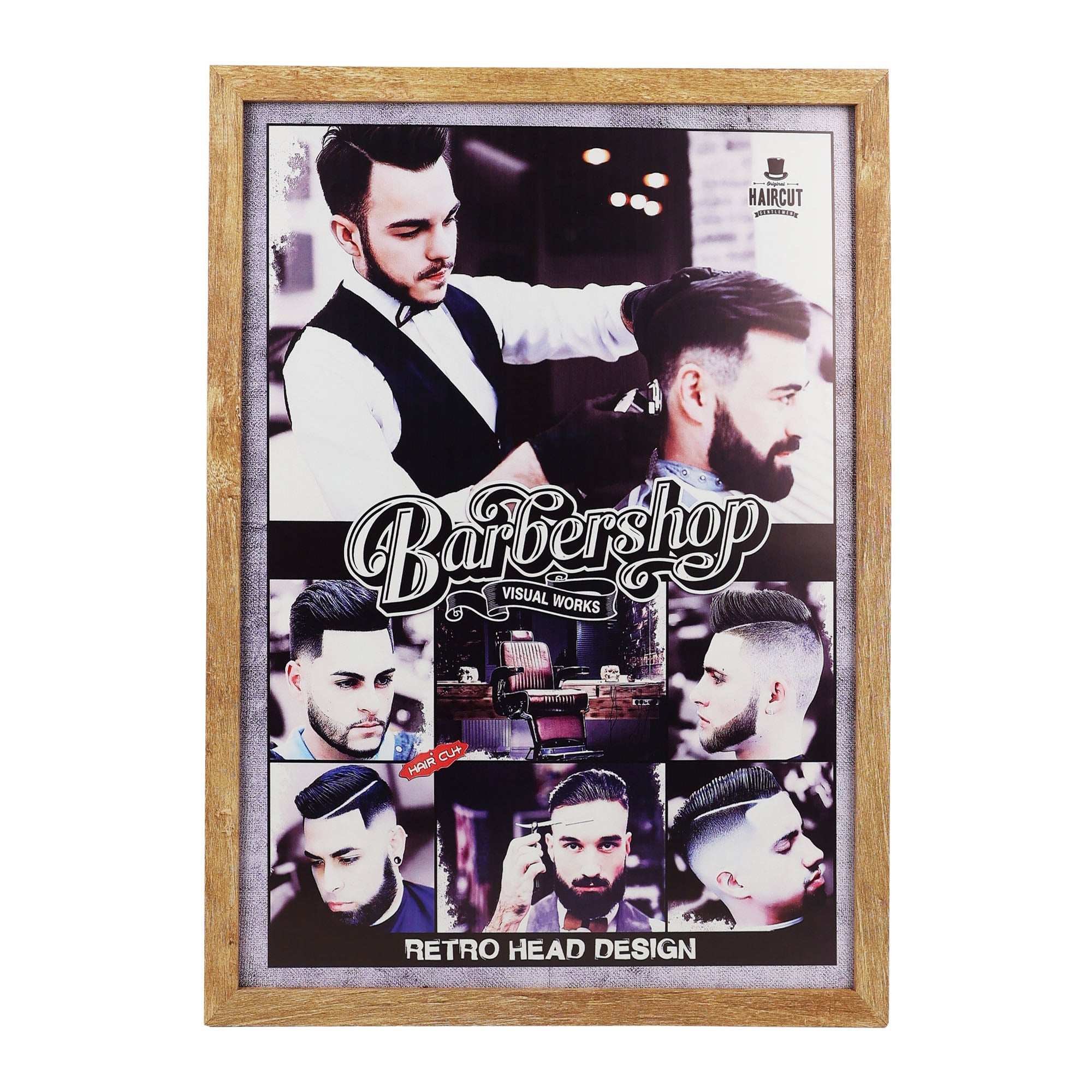 Eson - Barbershop Wall Art Haircut Style Guide Framed Poster