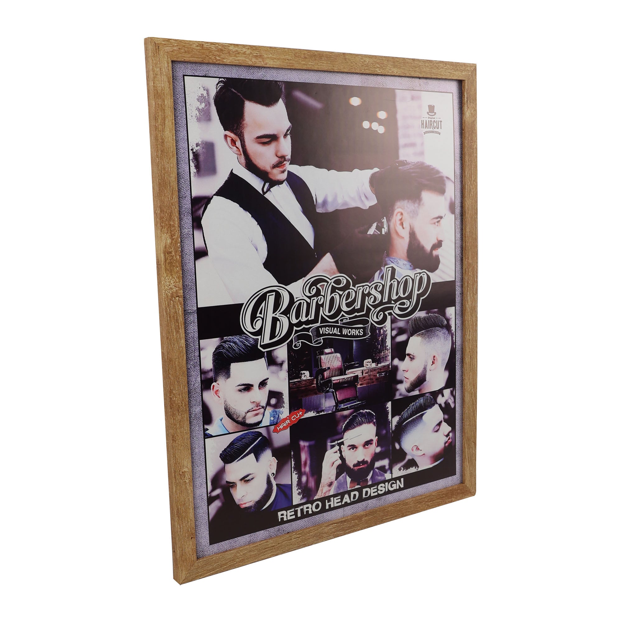 Eson - Barbershop Wall Art Haircut Style Guide Framed Poster