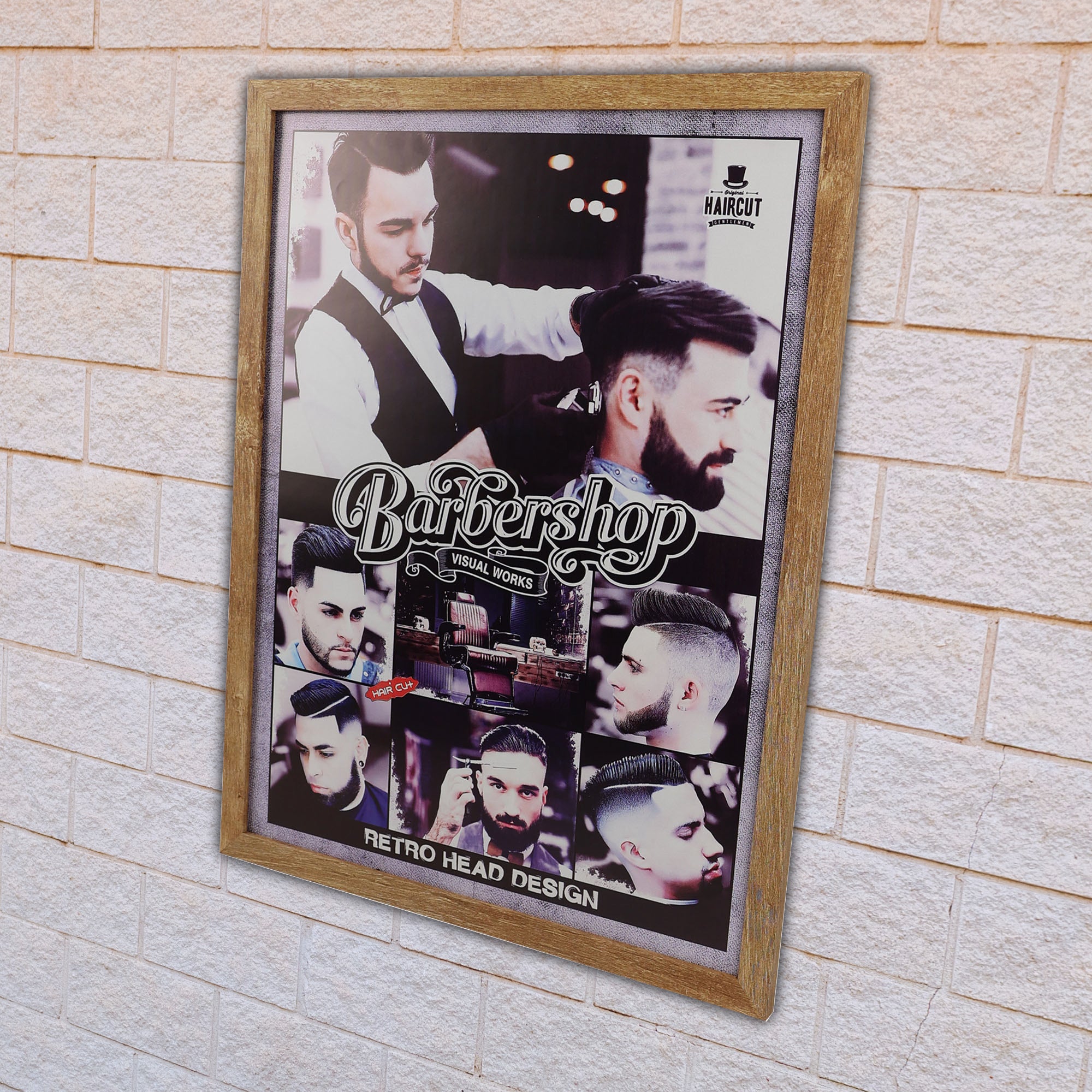 Eson - Barbershop Wall Art Haircut Style Guide Framed Poster