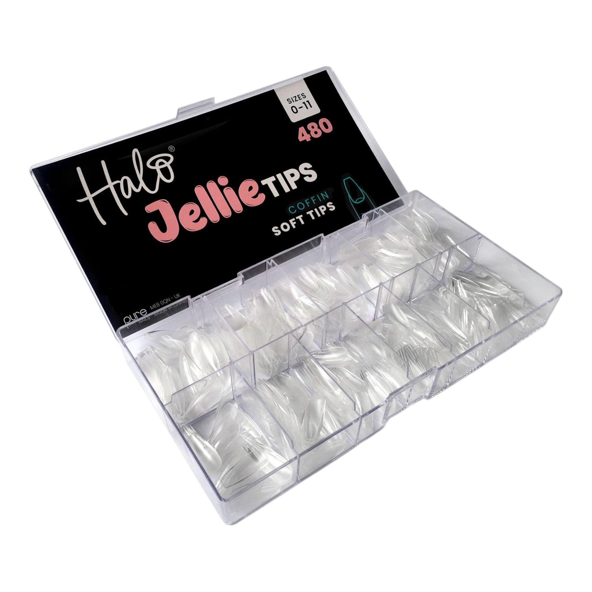 Halo - Jellie Nail Tips Coffin 0-11 Sizes