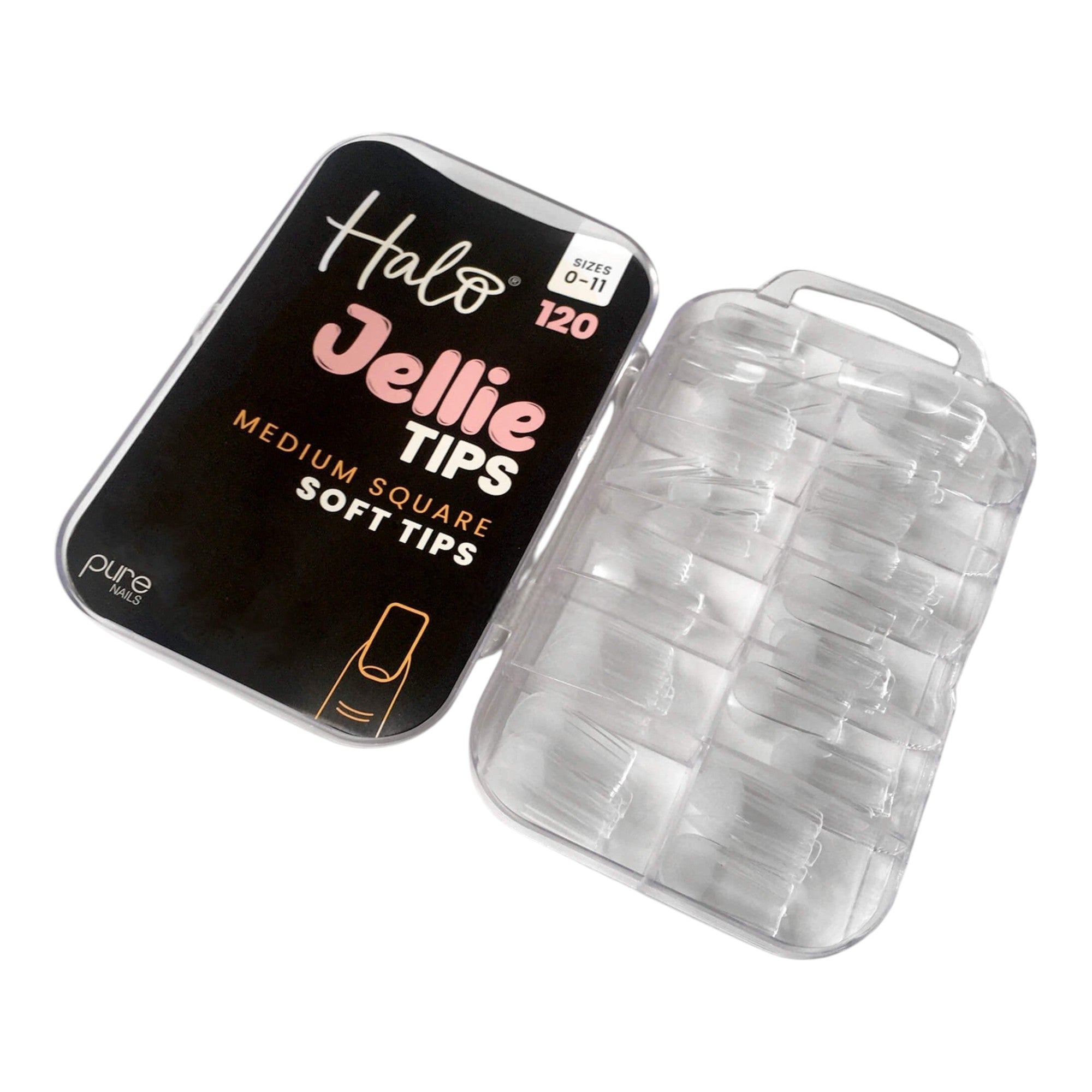 Halo - Jellie Nail Tips Square 0-11 Sizes