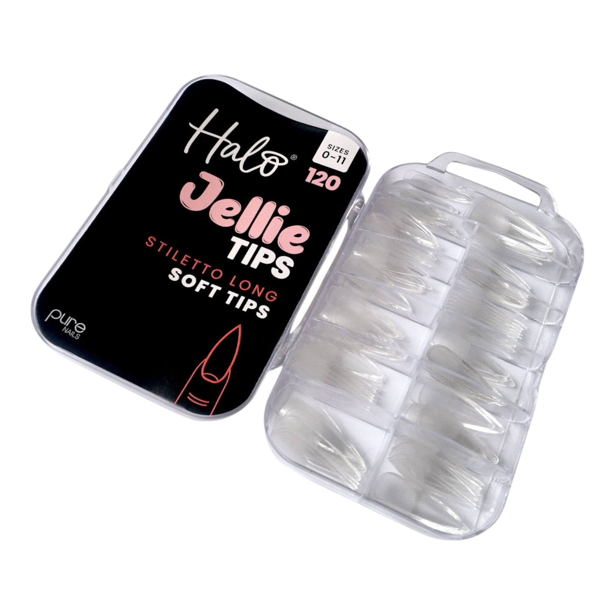 Halo - Jellie Nail Tips Stiletto 0-11 Sizes