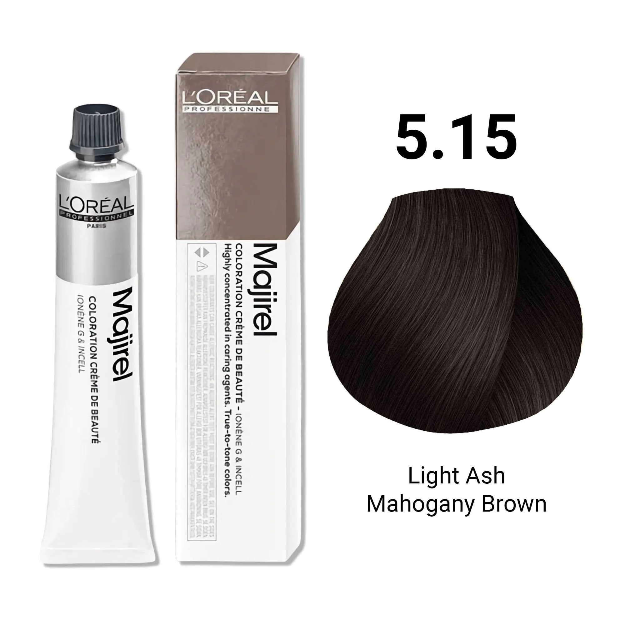 Loreal Professionnel - Majirel Permanent Hair Colour 5.15 Light Ash Mahogany Brown 50ml