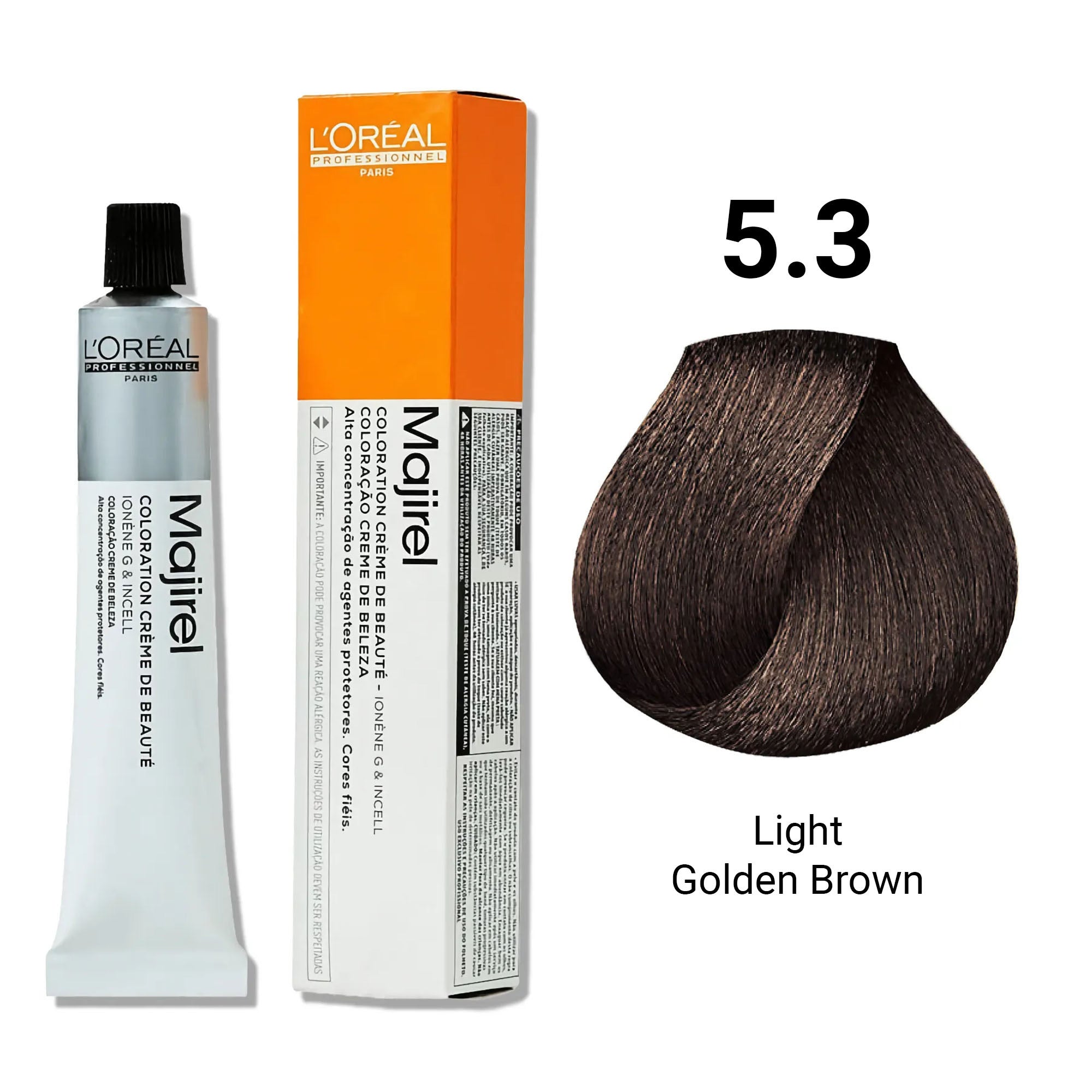 Loreal Professionnel - Majirel Permanent Hair Colour 5.3 Light Golden Brown 50ml