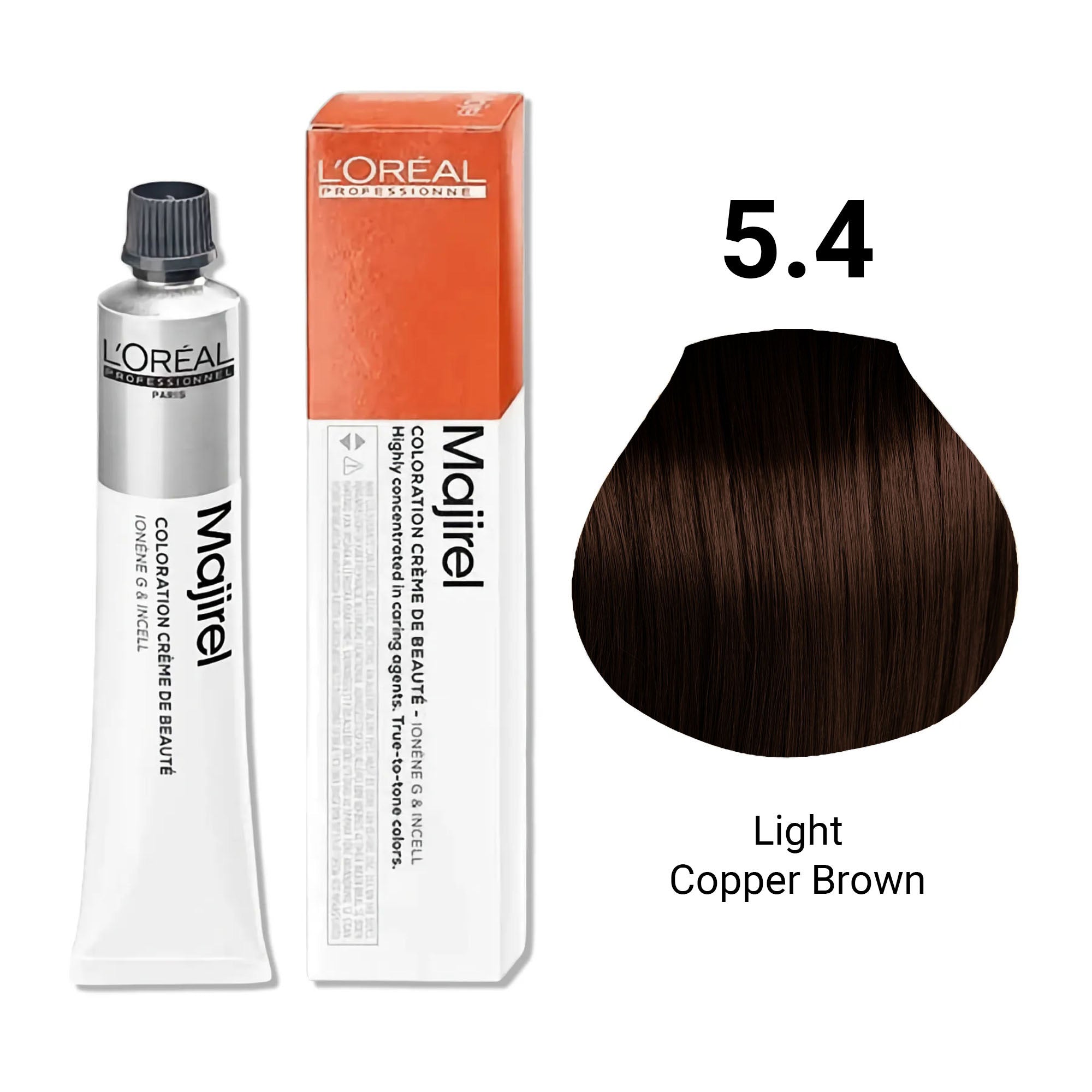 Loreal Professionnel - Majirel Permanent Hair Colour 5.4 Light Copper Brown 50ml