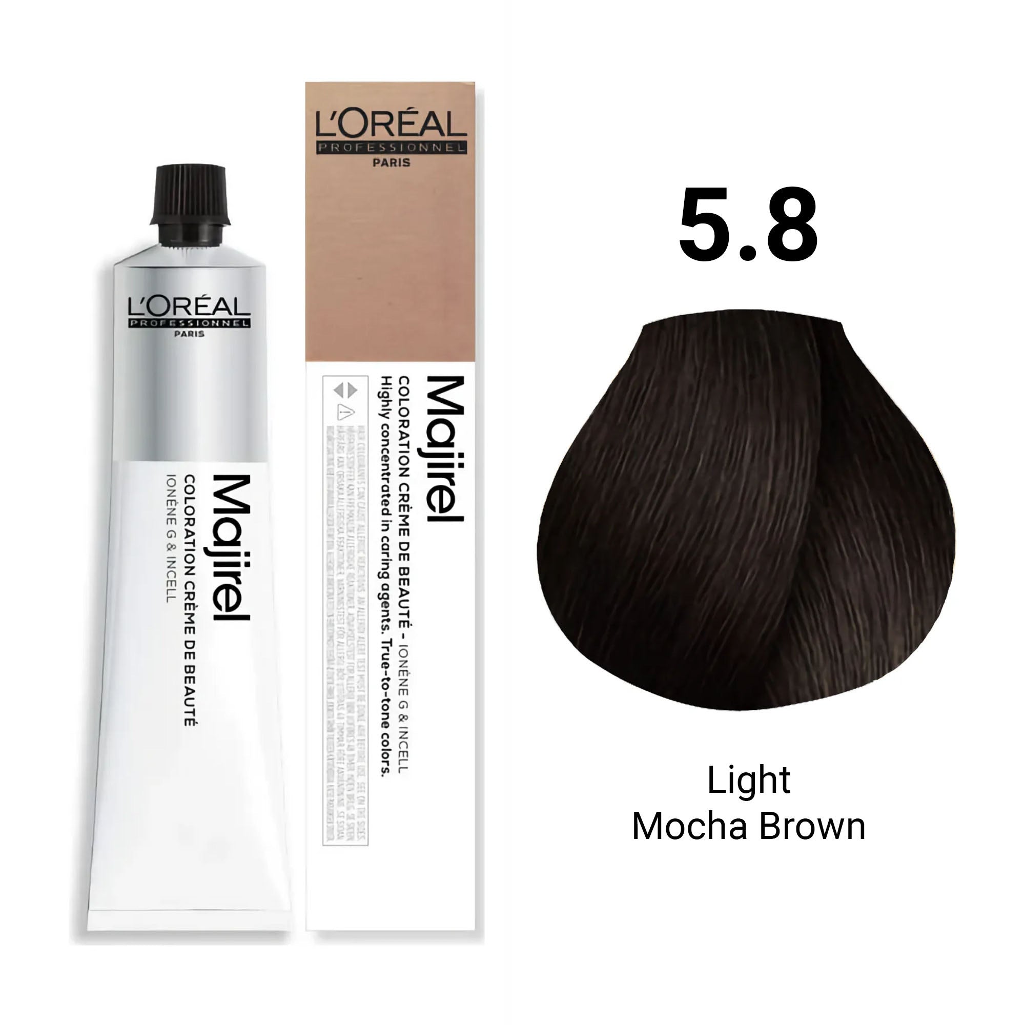 Loreal Professionnel - Majirel Permanent Hair Colour 5.8 Light Mocha Brown 50ml