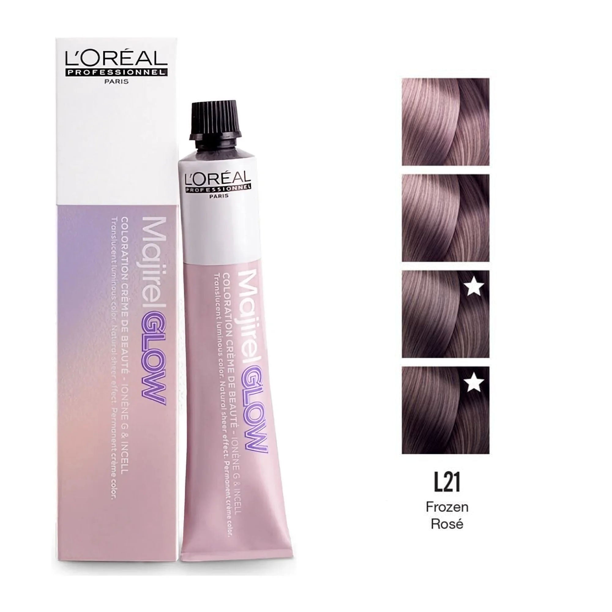 Loreal Professionnel - Majirel Glow Permanent Hair Colour Light .21 Frozen Rose 50ml