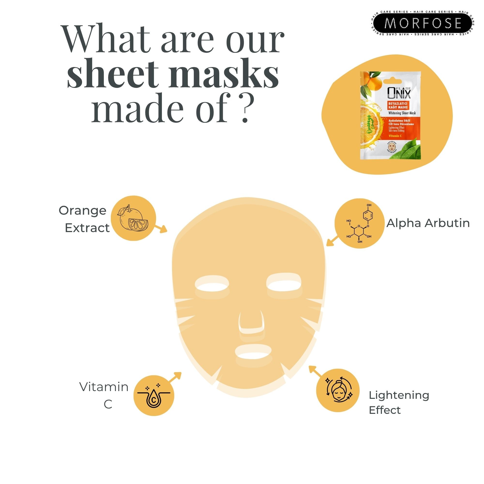Morfose - Onix Whitening Sheet Face Mask 20ml