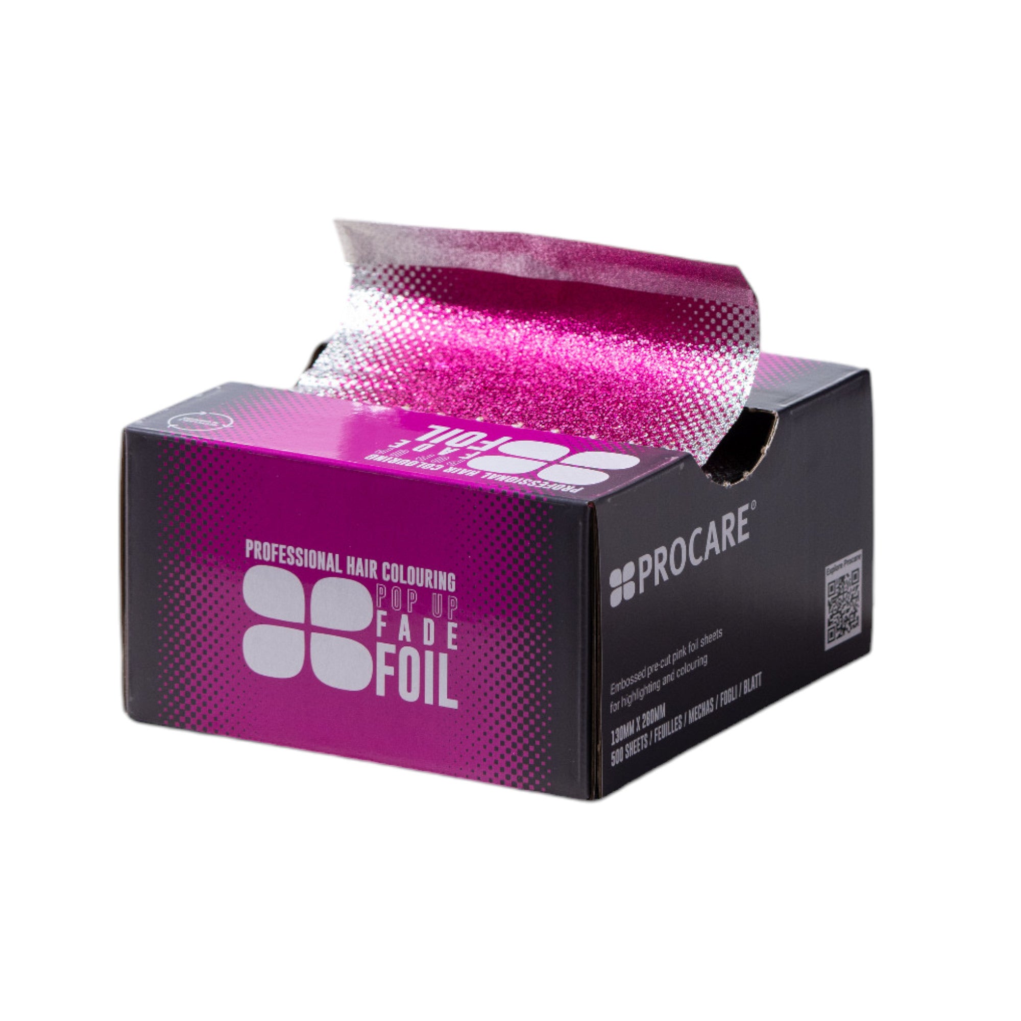 Procare - Embossed Pink Fade Hair Foil Pop Up 500 Sheets 130mm x 280mm