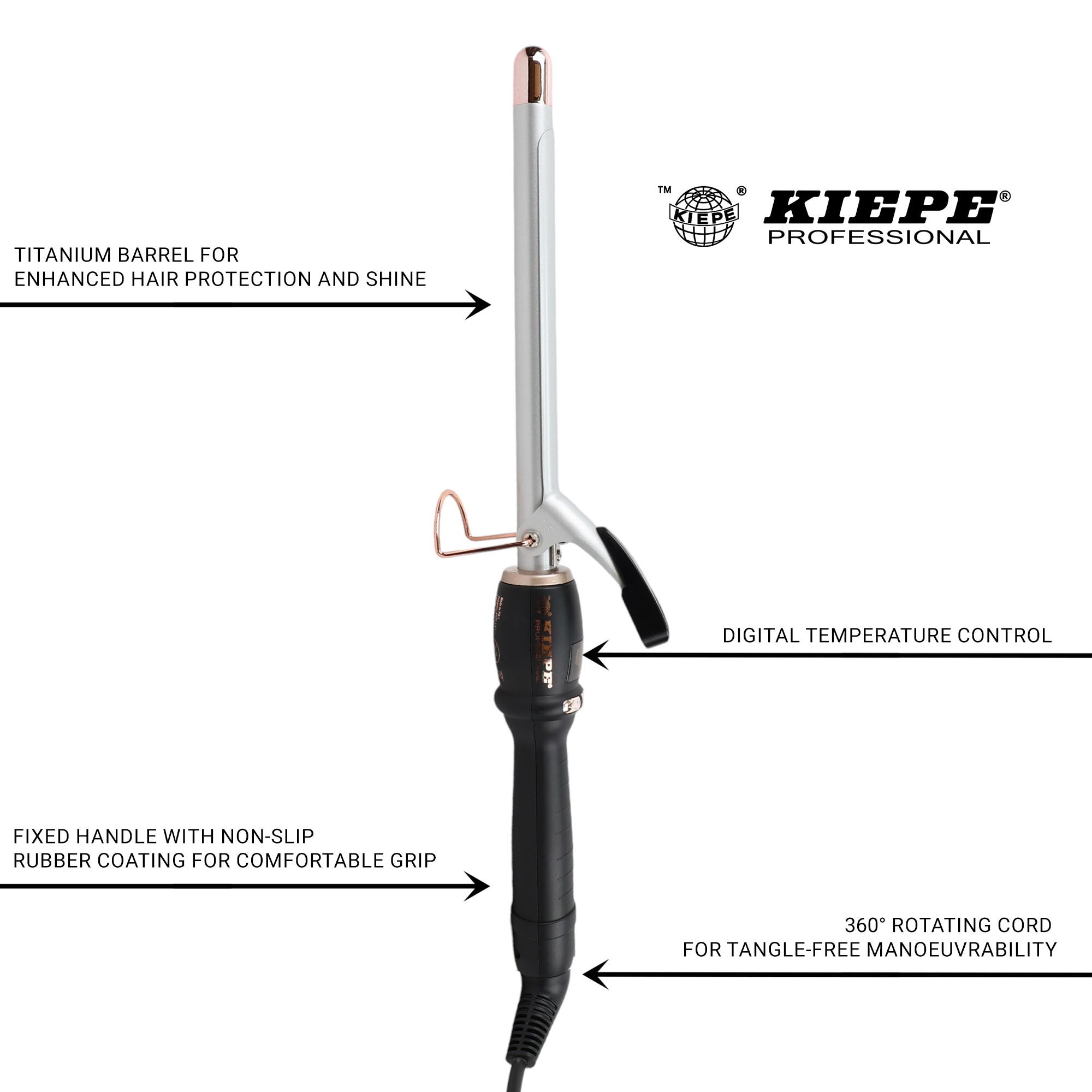 Kiepe - Curling Iron Titanium Pro Digital Rose Gold 16mm