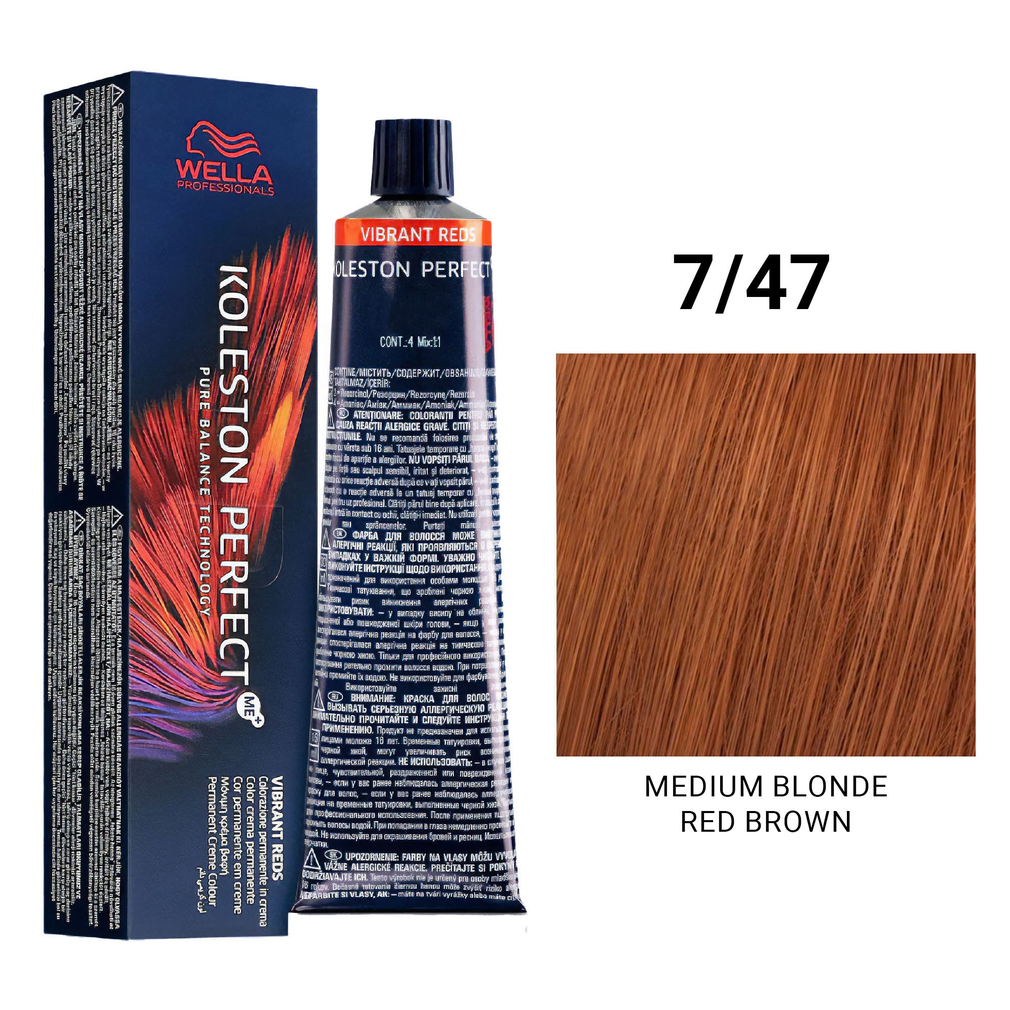 Wella Professionals - Koleston Perfect Me+ 7/47 Medium Blonde Red Brown 60ml