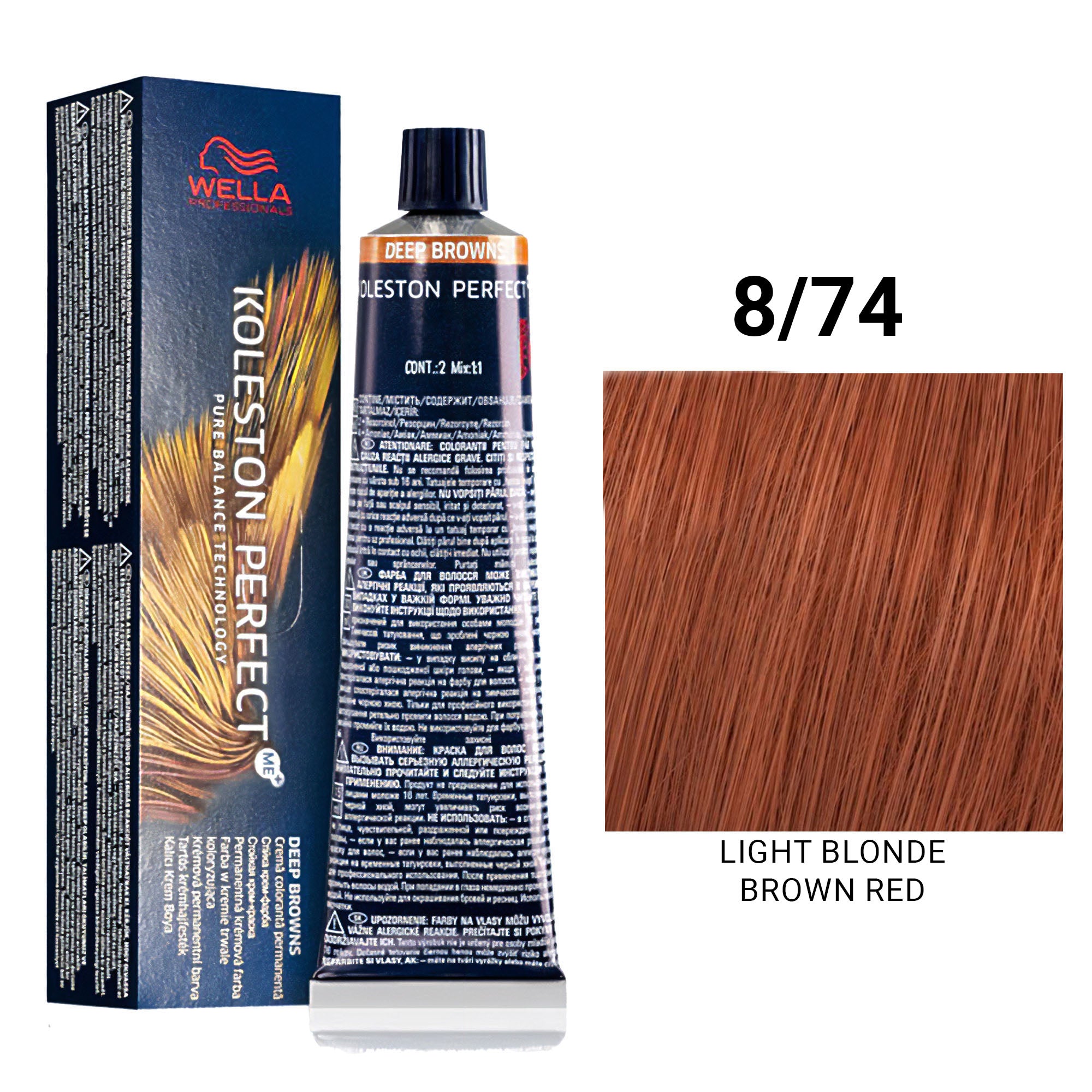 Wella Professionals - Koleston Perfect Me+ 8/74 Light Blonde Brown Red 60ml