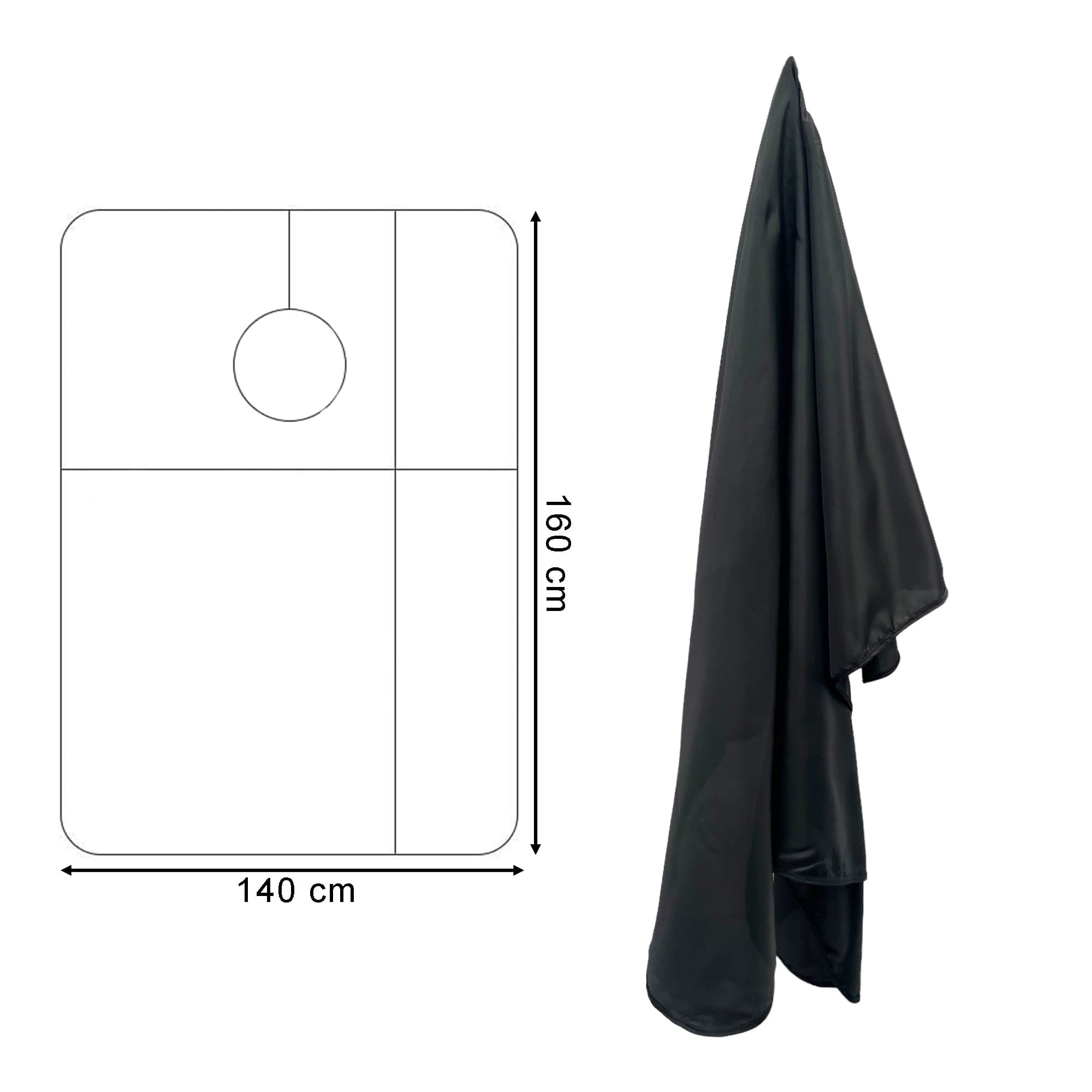 Gabri - Barber Hairdressing Hair Cutting Cape & Gown Plain Black