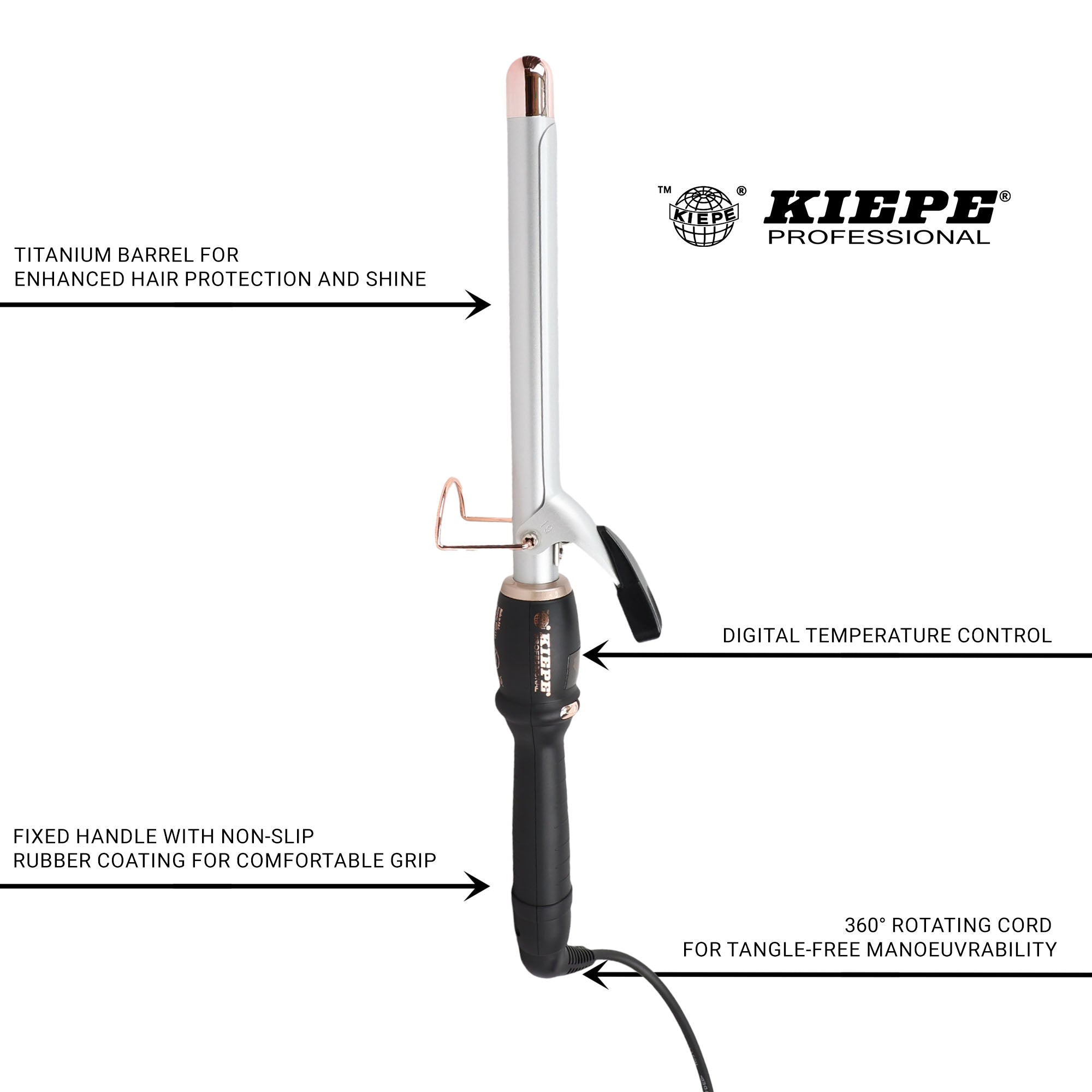 Kiepe - Curling Iron Titanium Pro Digital Rose Gold 19mm