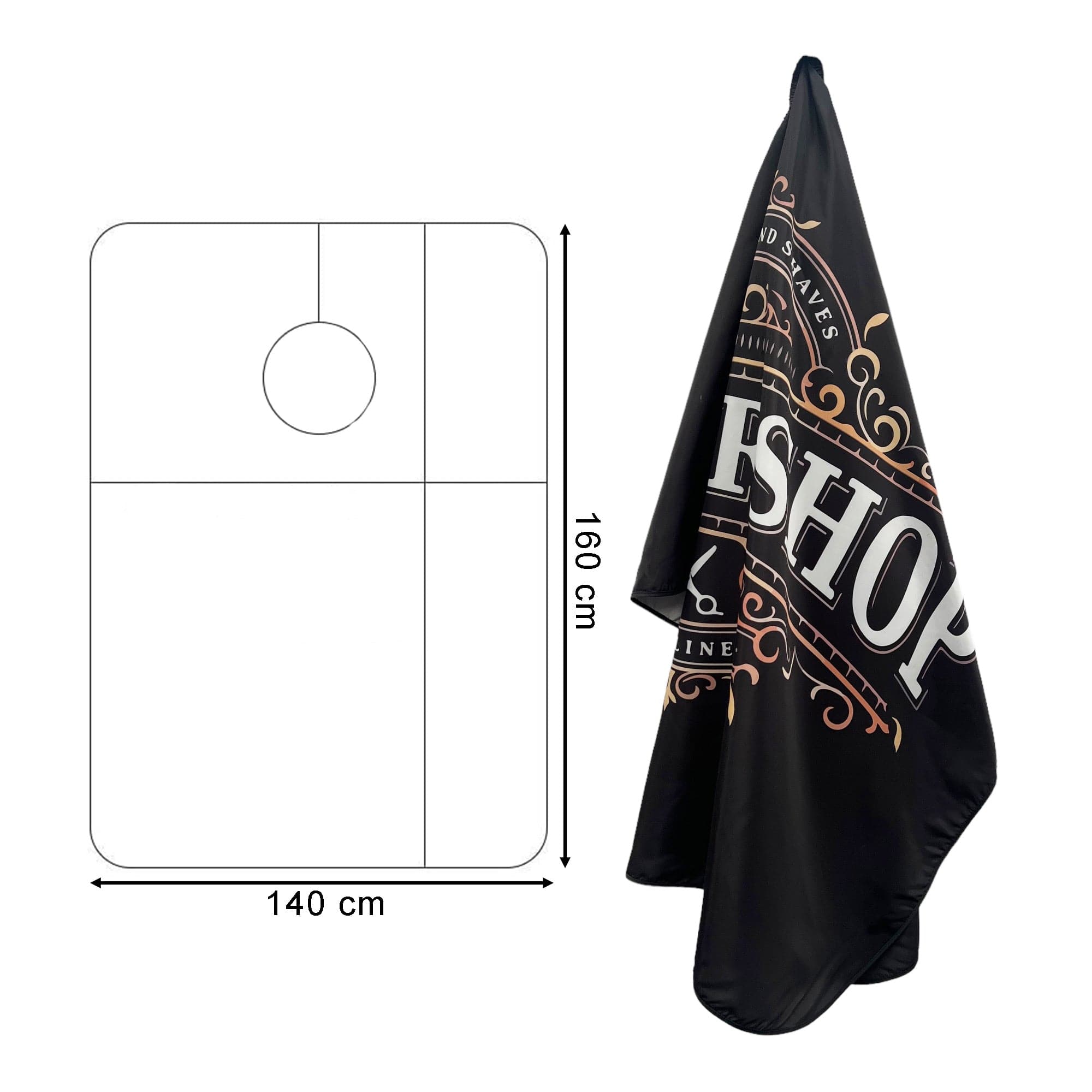 Gabri - Barber Hairdressing Hair Cutting Capes & Gowns Printing Black