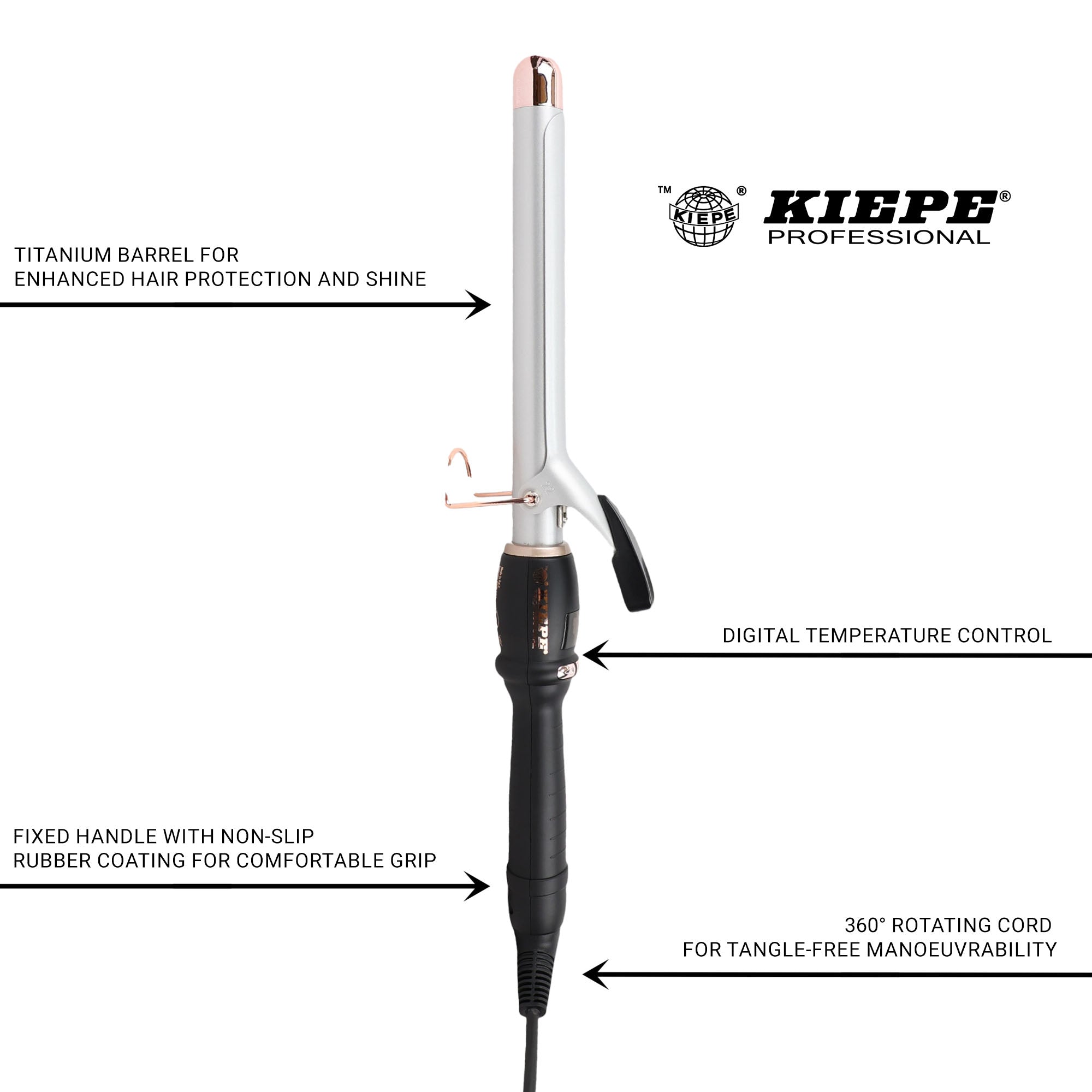 Kiepe - Curling Iron Titanium Pro Digital Rose Gold 22mm