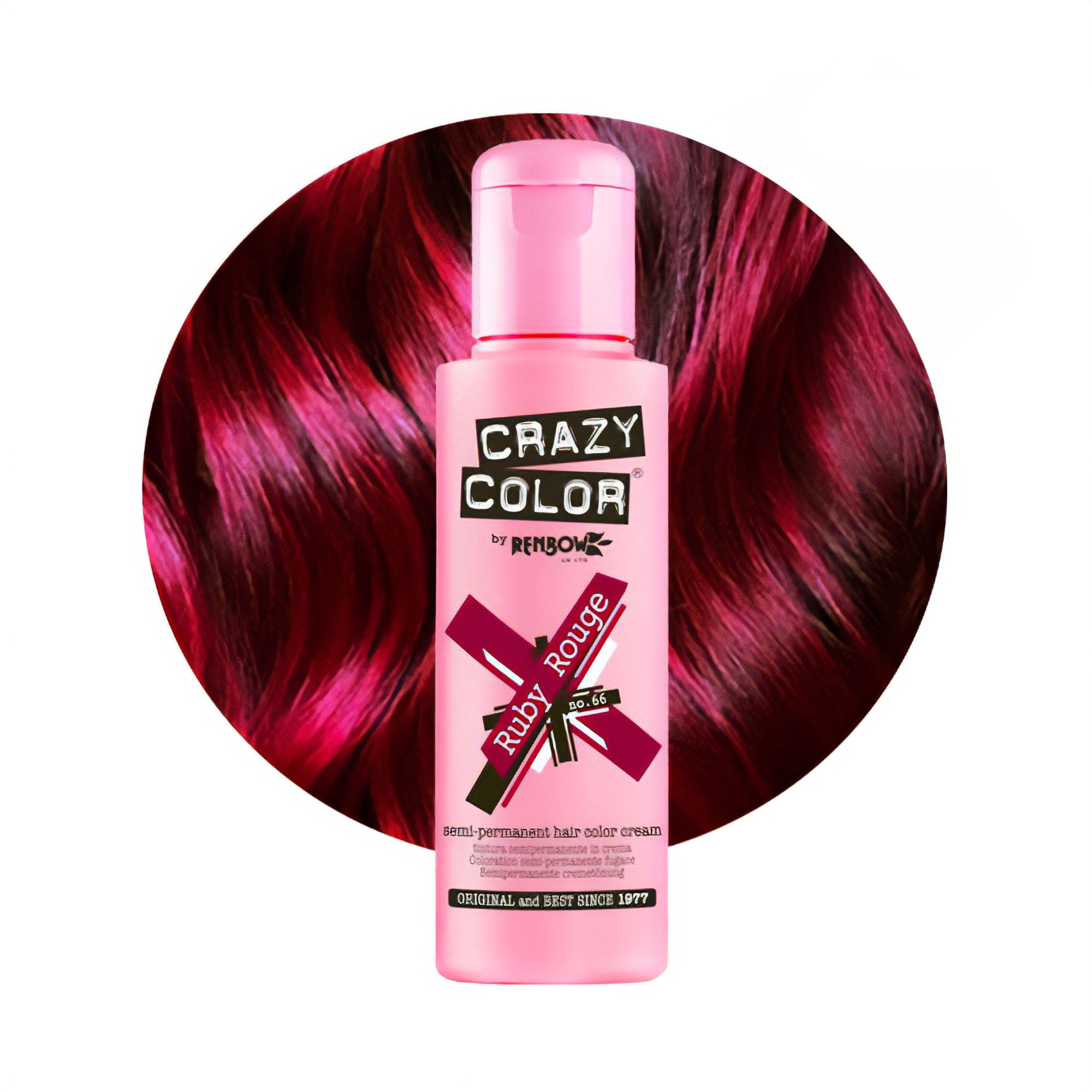 Crazy Color - Semi Permanent Hair Colour Cream Ruby Rouge No.66 100ml