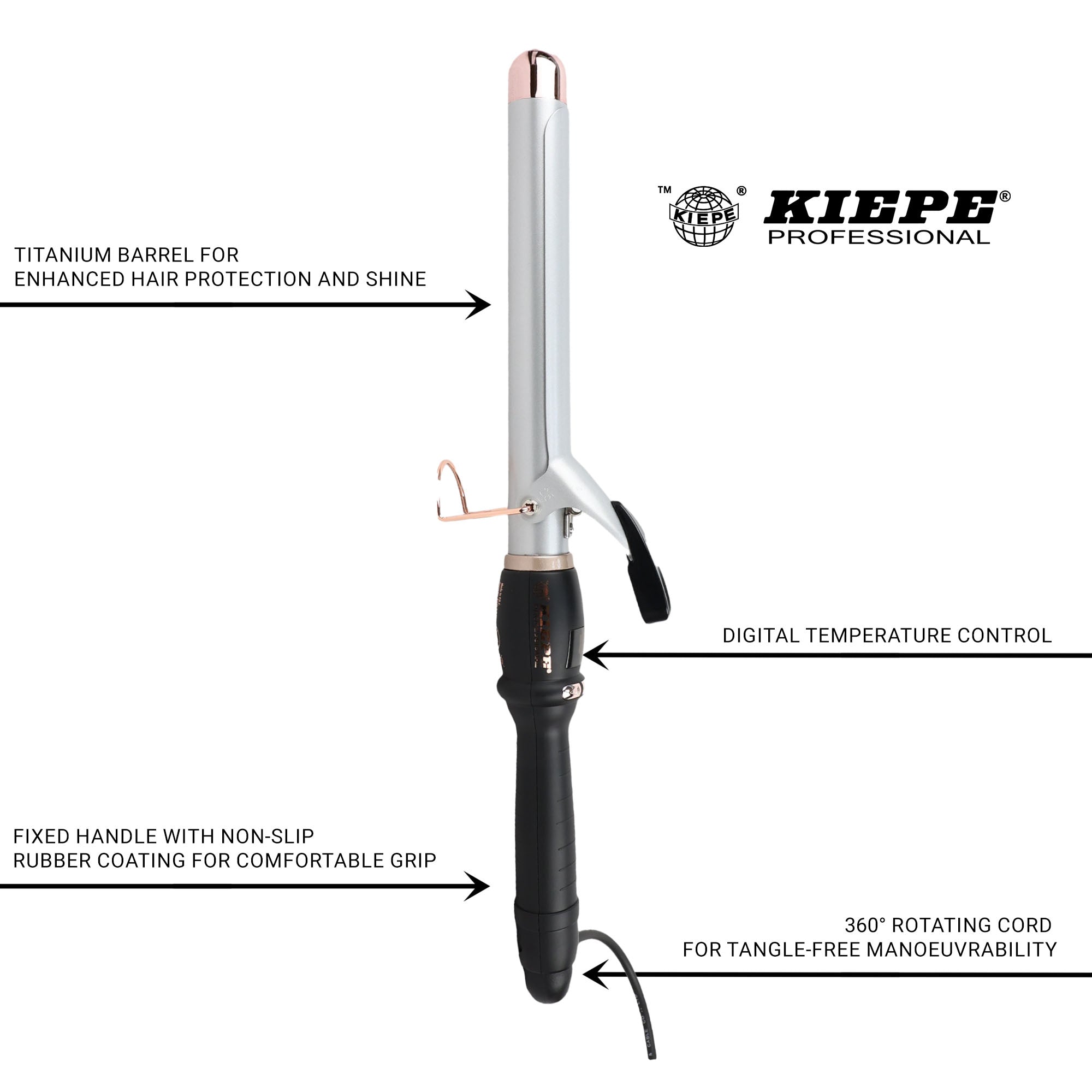 Kiepe - Curling Iron Titanium Pro Digital Rose Gold 25mm