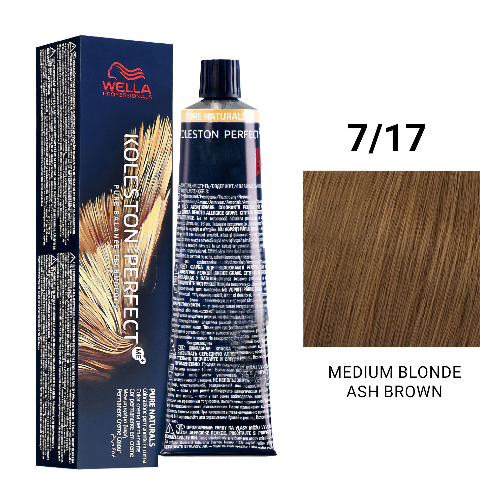 Wella Professionals - Koleston Perfect Me+ 7/17 Medium Blonde Ash Brown 60ml