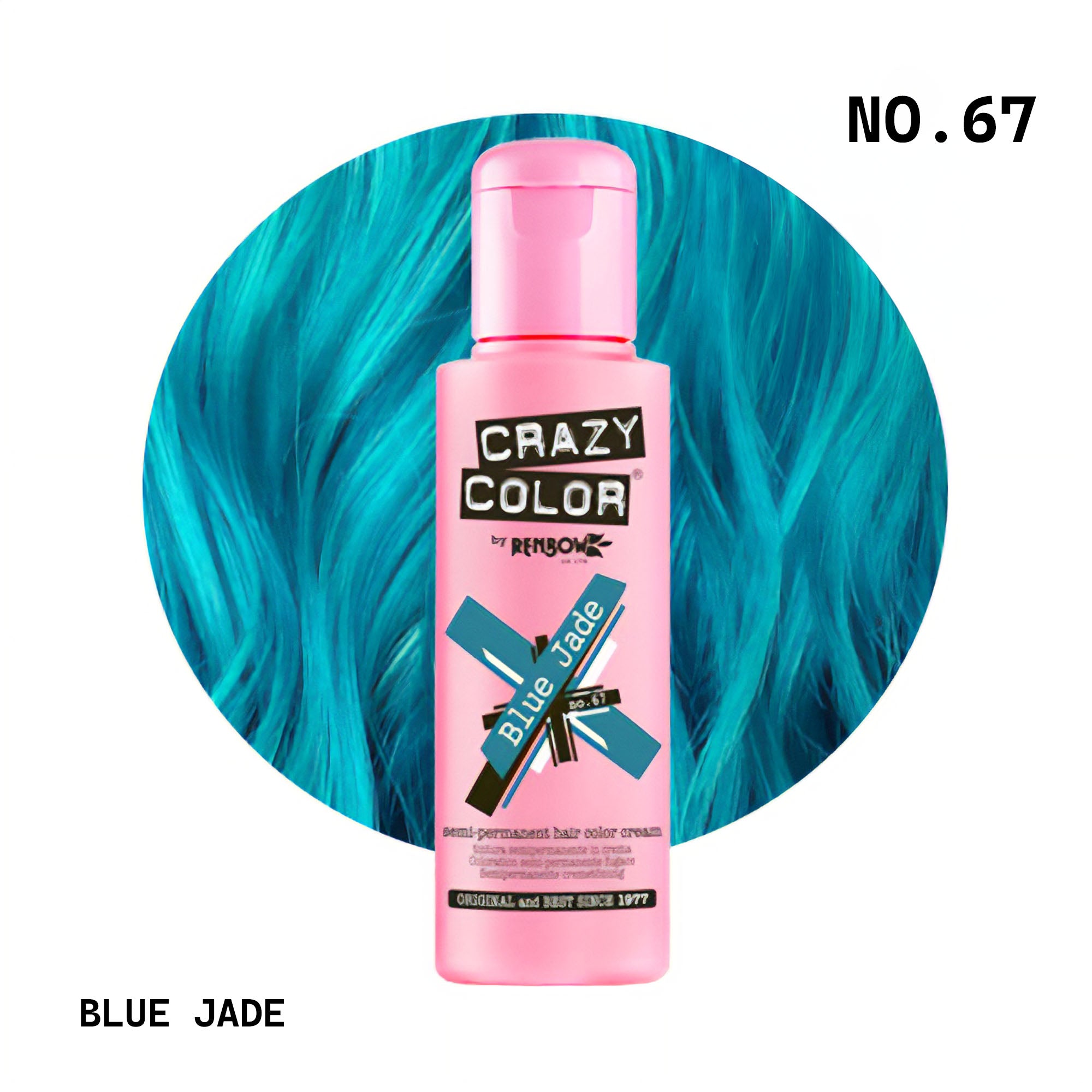 Crazy Color - Semi Permanent Hair Colour Cream Blue Jade No.67 100ml