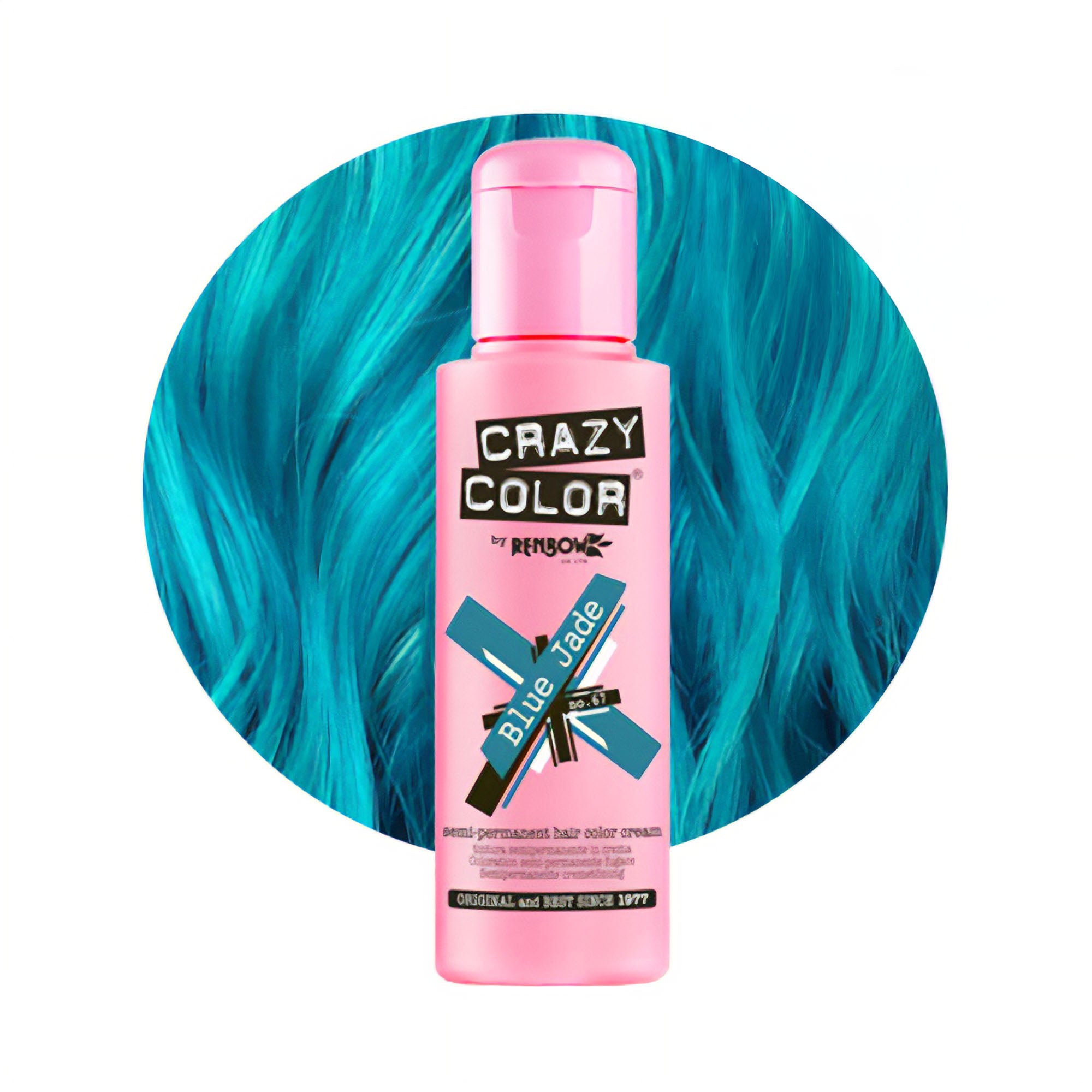 Crazy Color - Semi Permanent Hair Colour Cream Blue Jade No.67 100ml