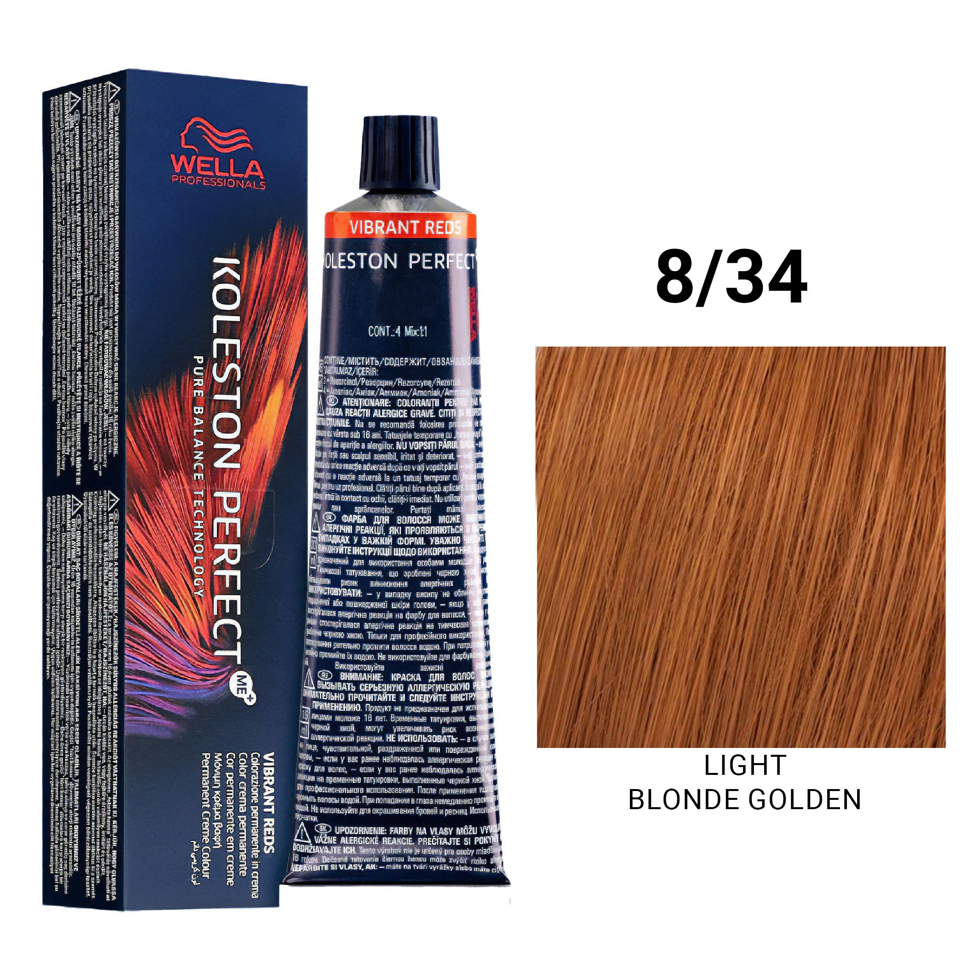 Wella Professionals - Koleston Perfect Me+ 8/34 Light Blonde Golden Red 60ml