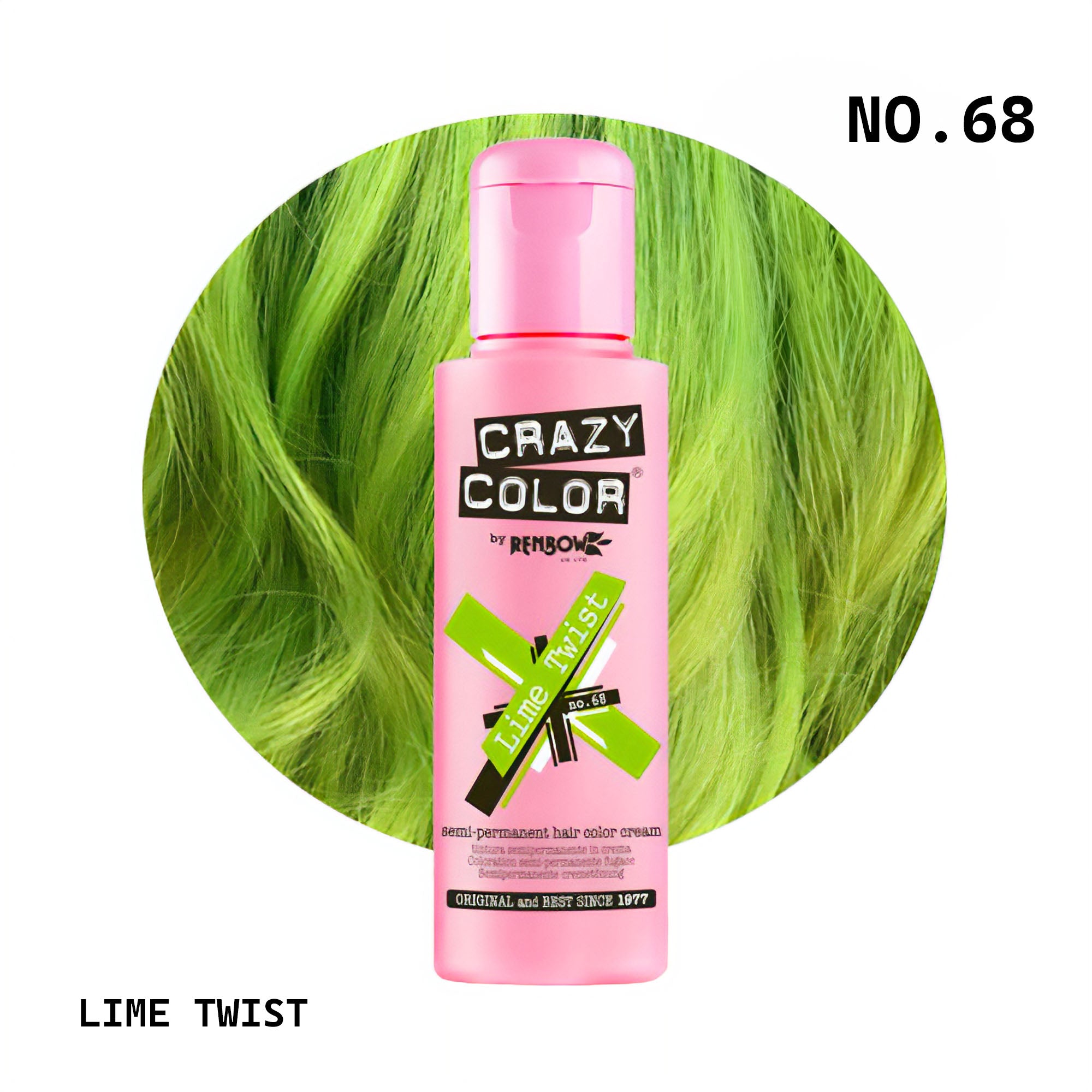 Crazy Color - Semi Permanent Hair Colour Cream Lime Twist No.68 100ml