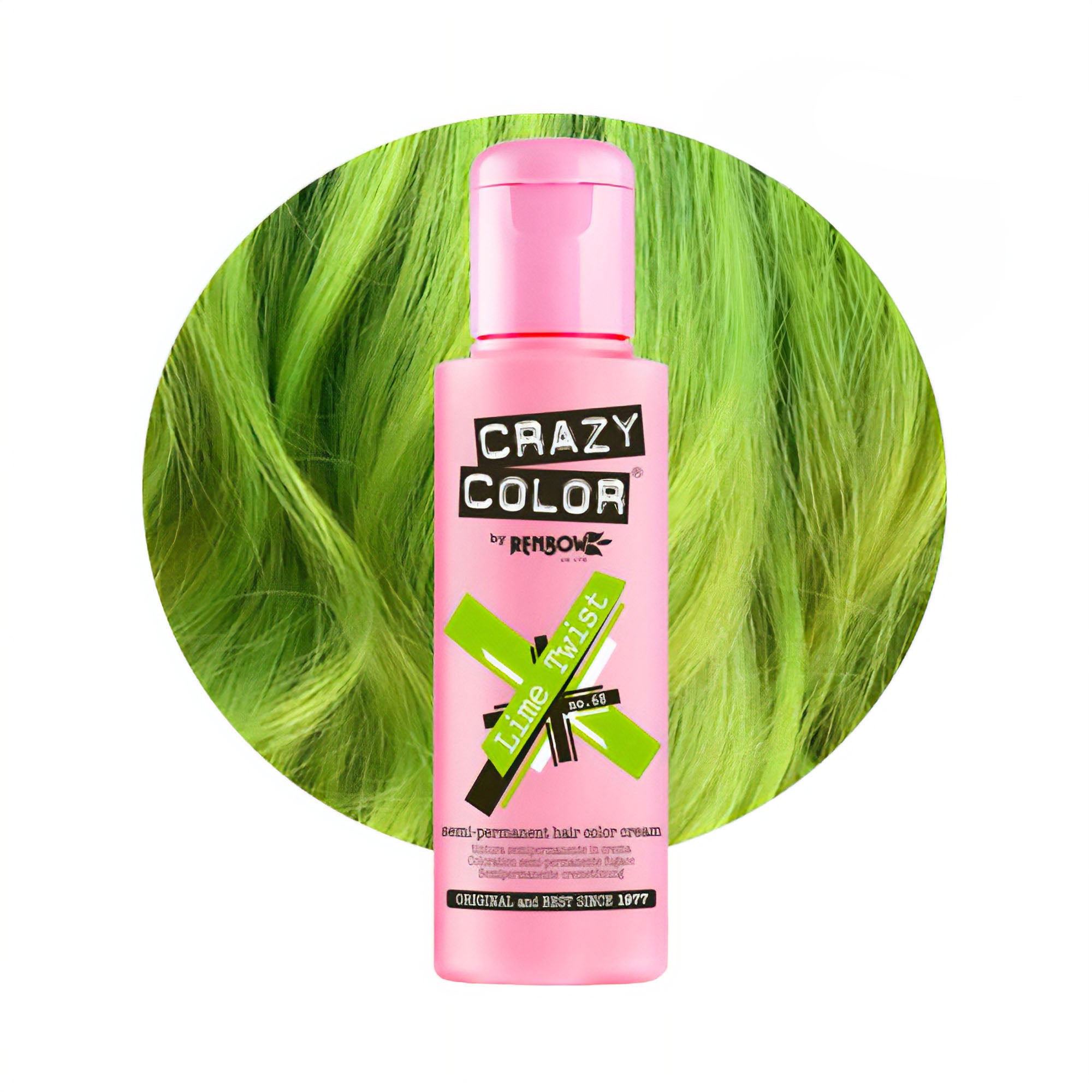 Crazy Color - Semi Permanent Hair Colour Cream Lime Twist No.68 100ml