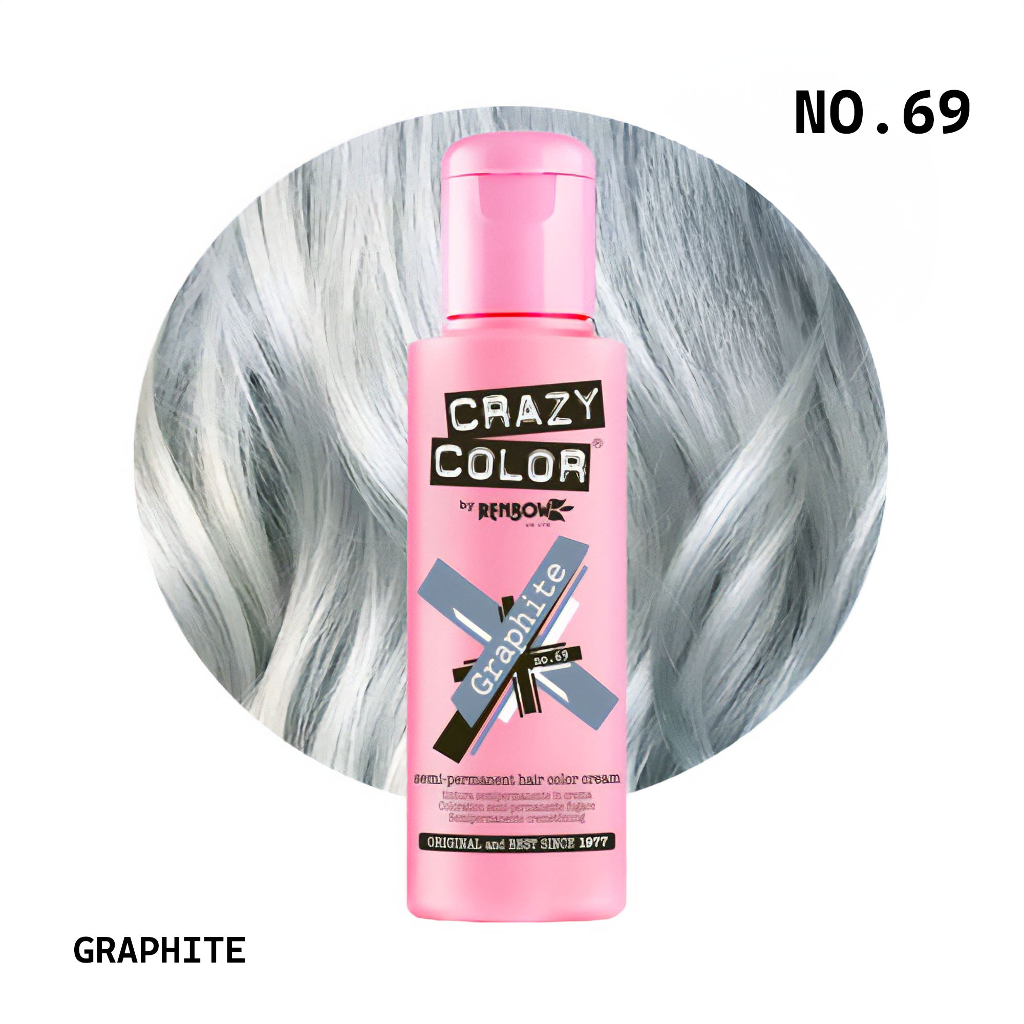 Crazy Color - Semi Permanent Hair Colour Cream Graphite No.69 100ml