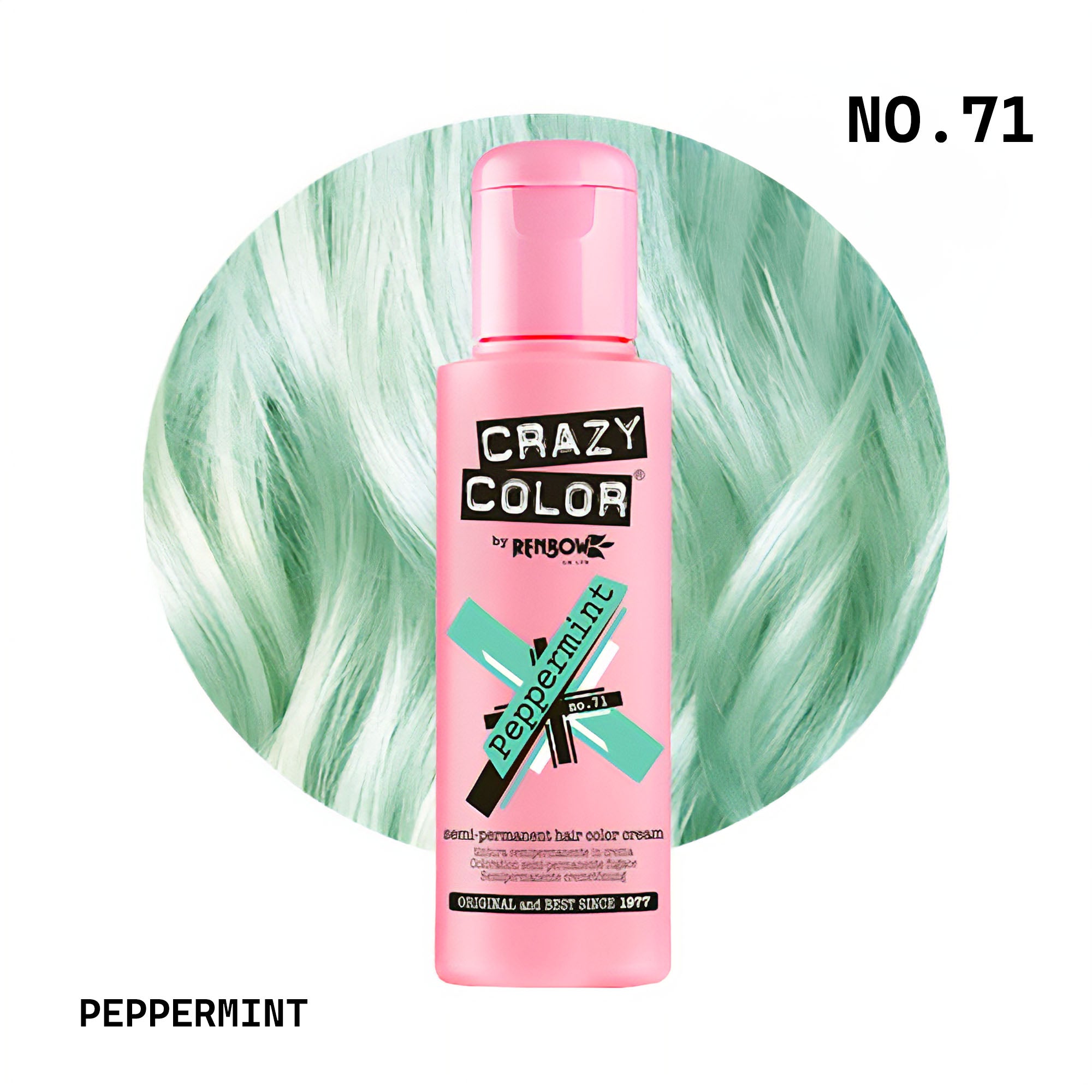 Crazy Color - Semi Permanent Hair Colour Cream Peppermint No.71 100ml