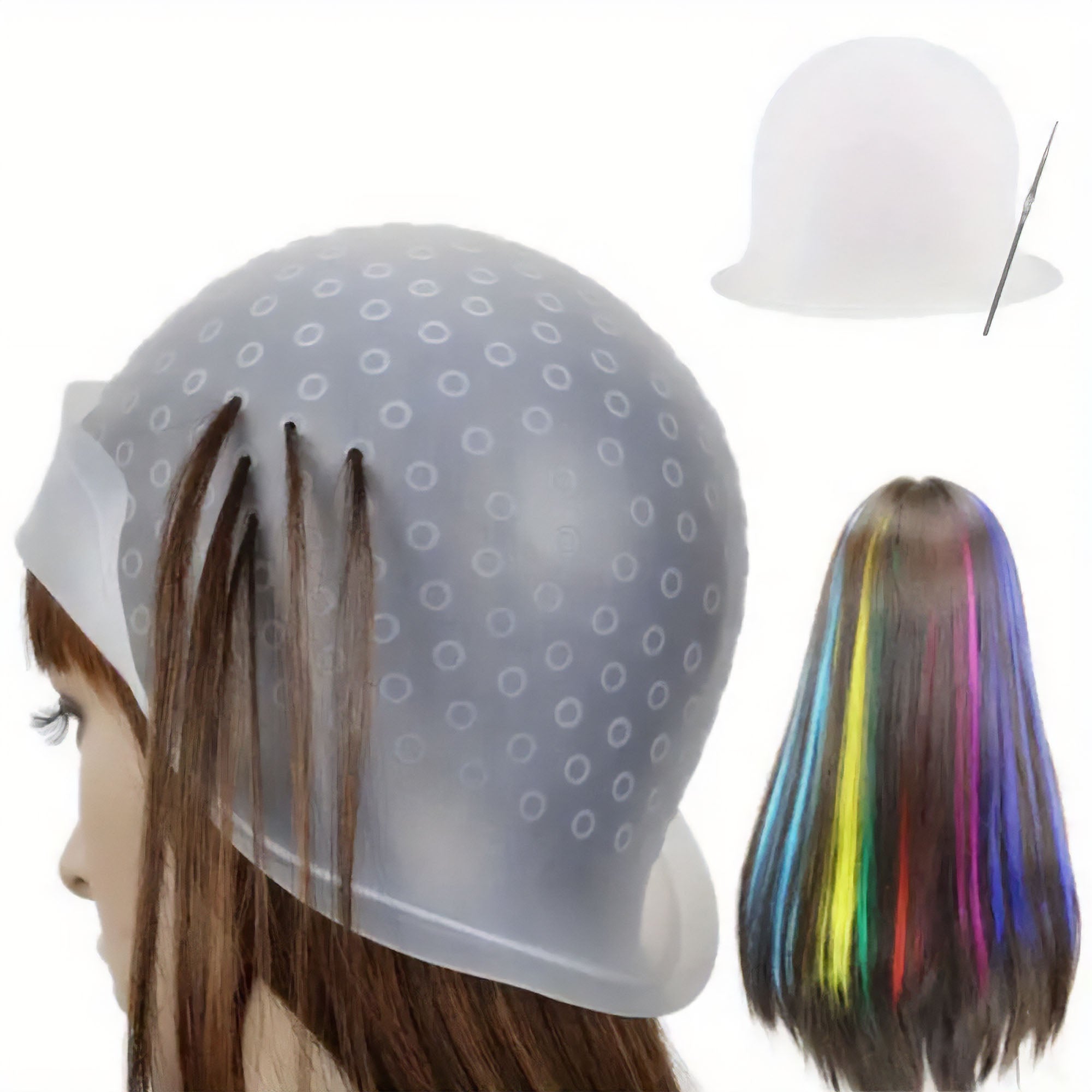 Hair Tools - Highlighting Cap White With Metal Hook