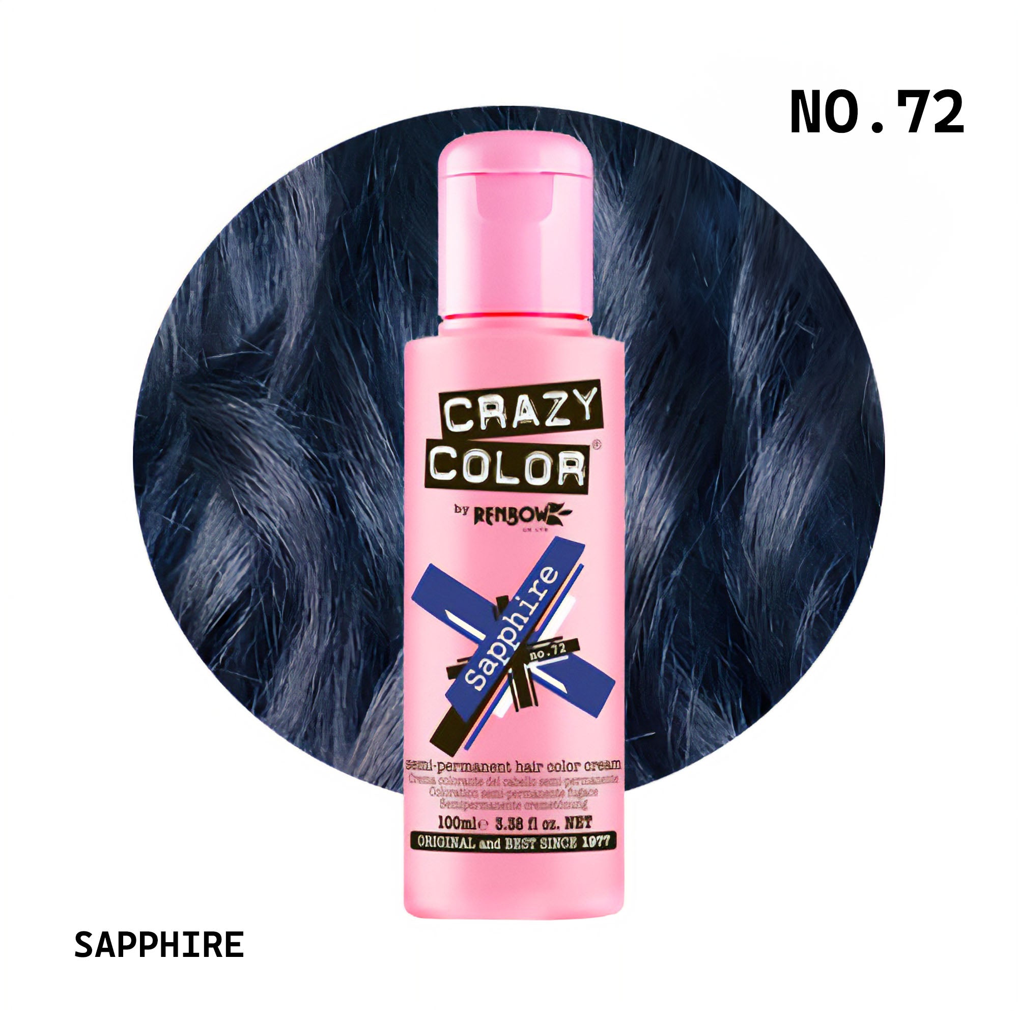 Crazy Color - Semi Permanent Hair Colour Cream Sapphire No.72 100ml