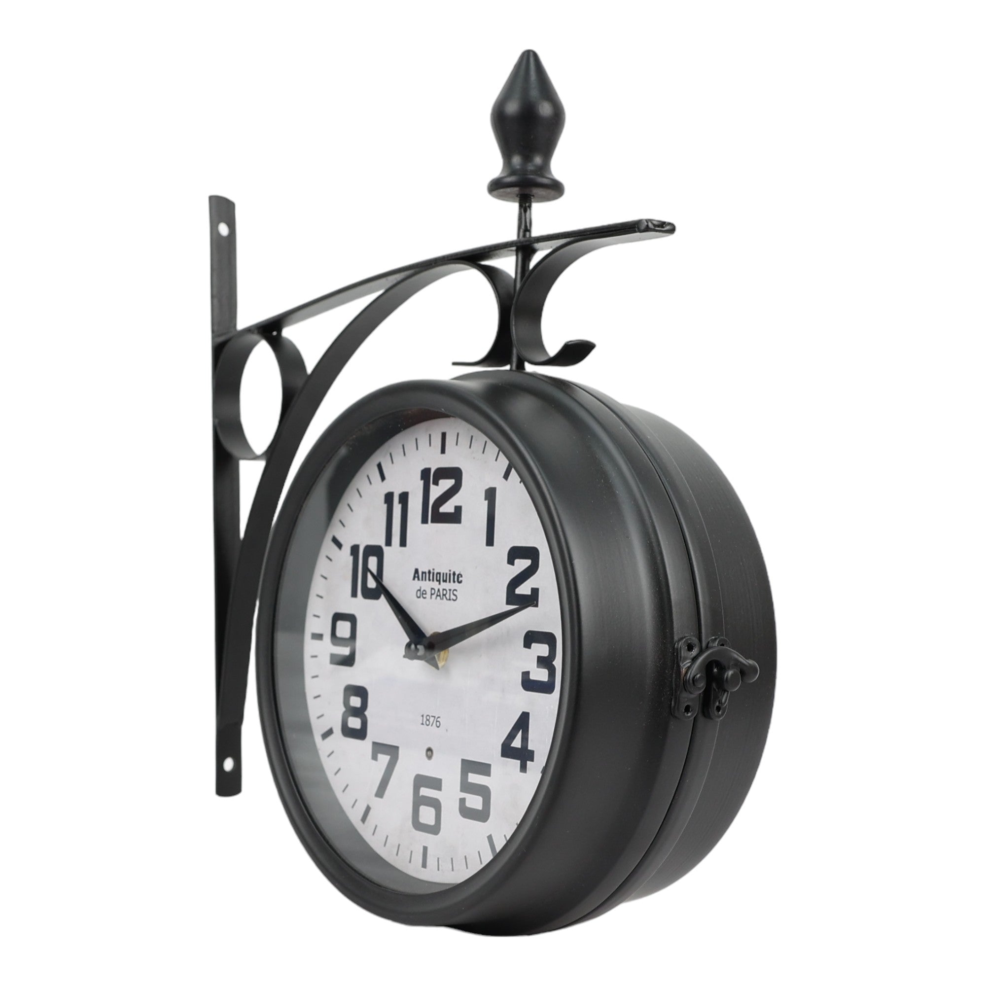 Eson - Retro Classic Vintage Train Station Clock Black