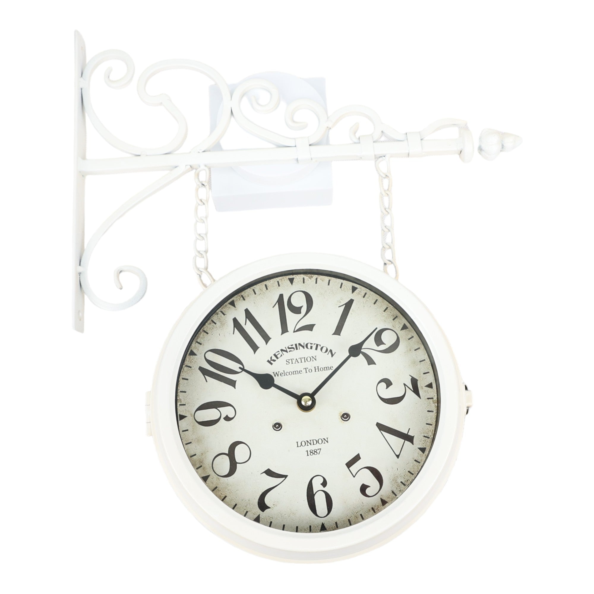 Eson - Retro Classic Vintage Kensington Train Station Clock White