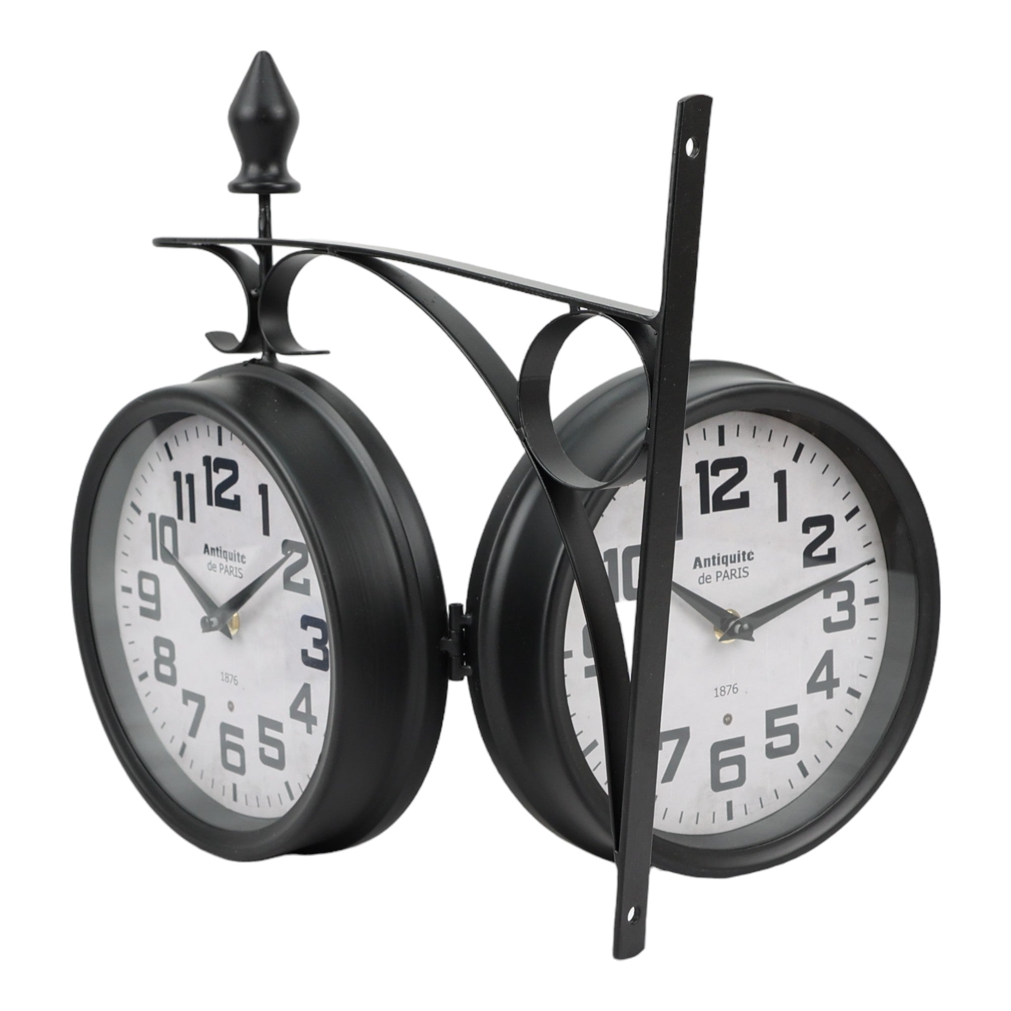 Eson - Retro Classic Vintage Train Station Clock Black