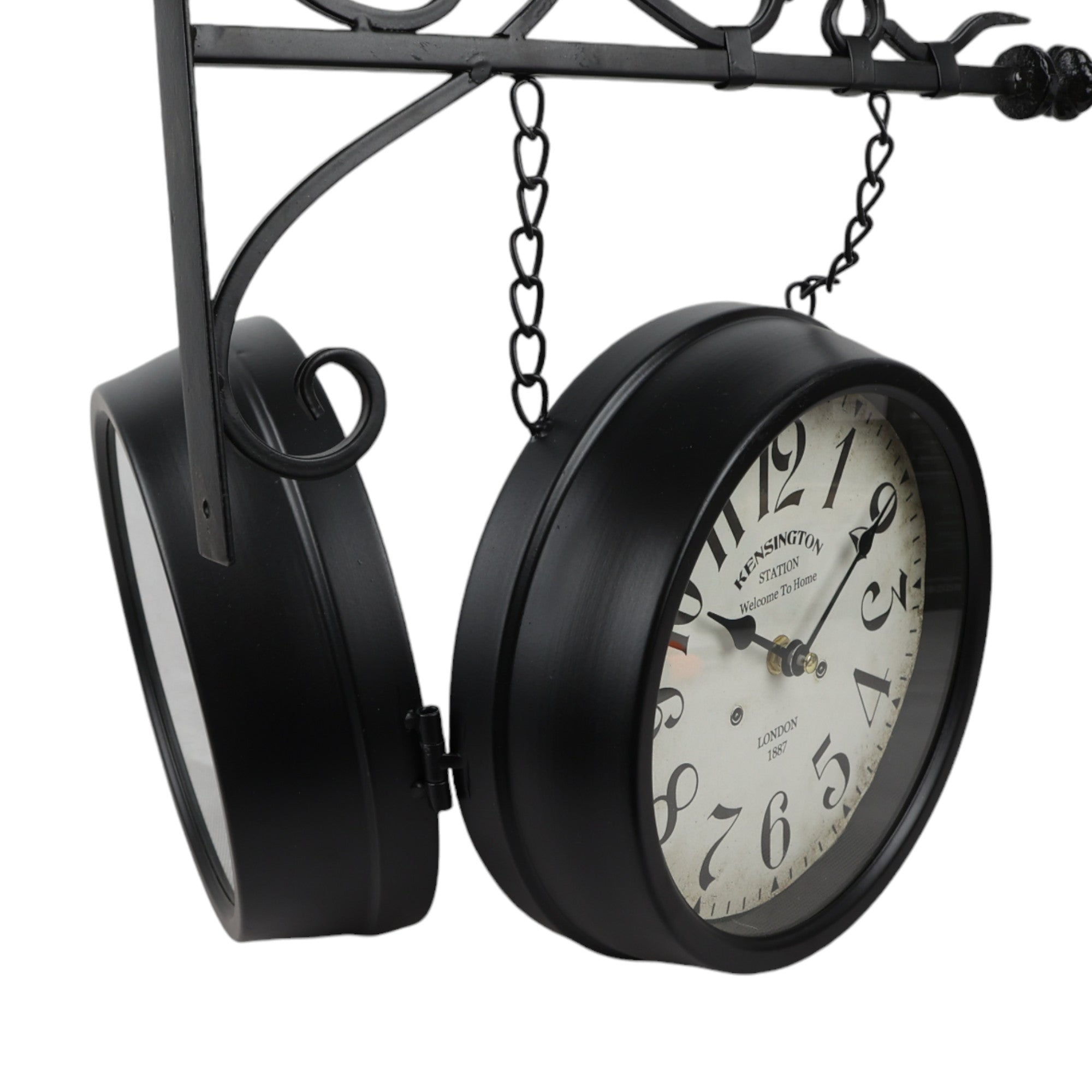 Eson - Retro Classic Vintage Kensington Train Station Clock Black