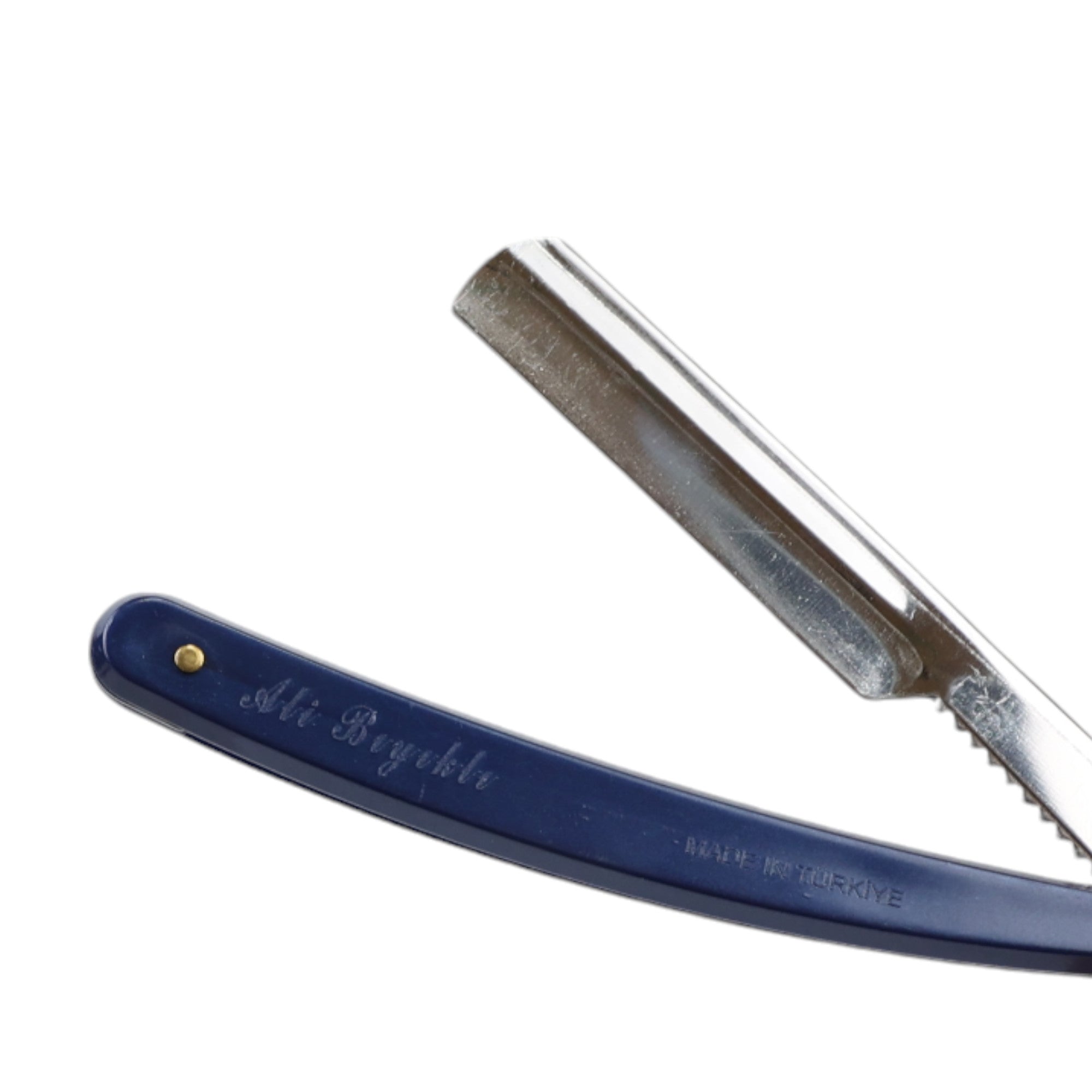 Ali Biyikli - Cut Throat Straight Razor Barber Style Dark Blue 22cm