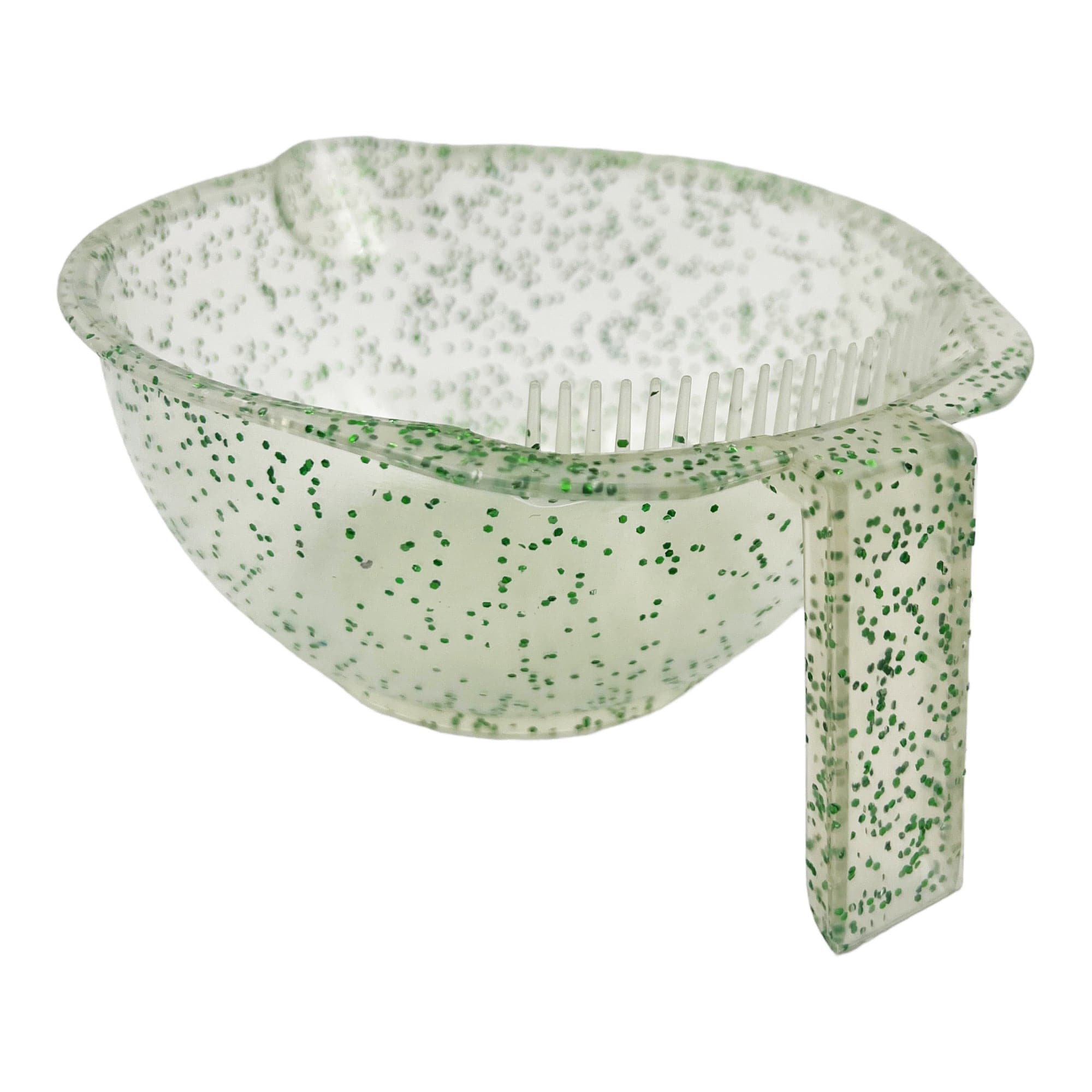Eson - Hair Colour Mixing Bowl Pour-Spout Handle With Measurements (Green Glitter) - Eson Direct