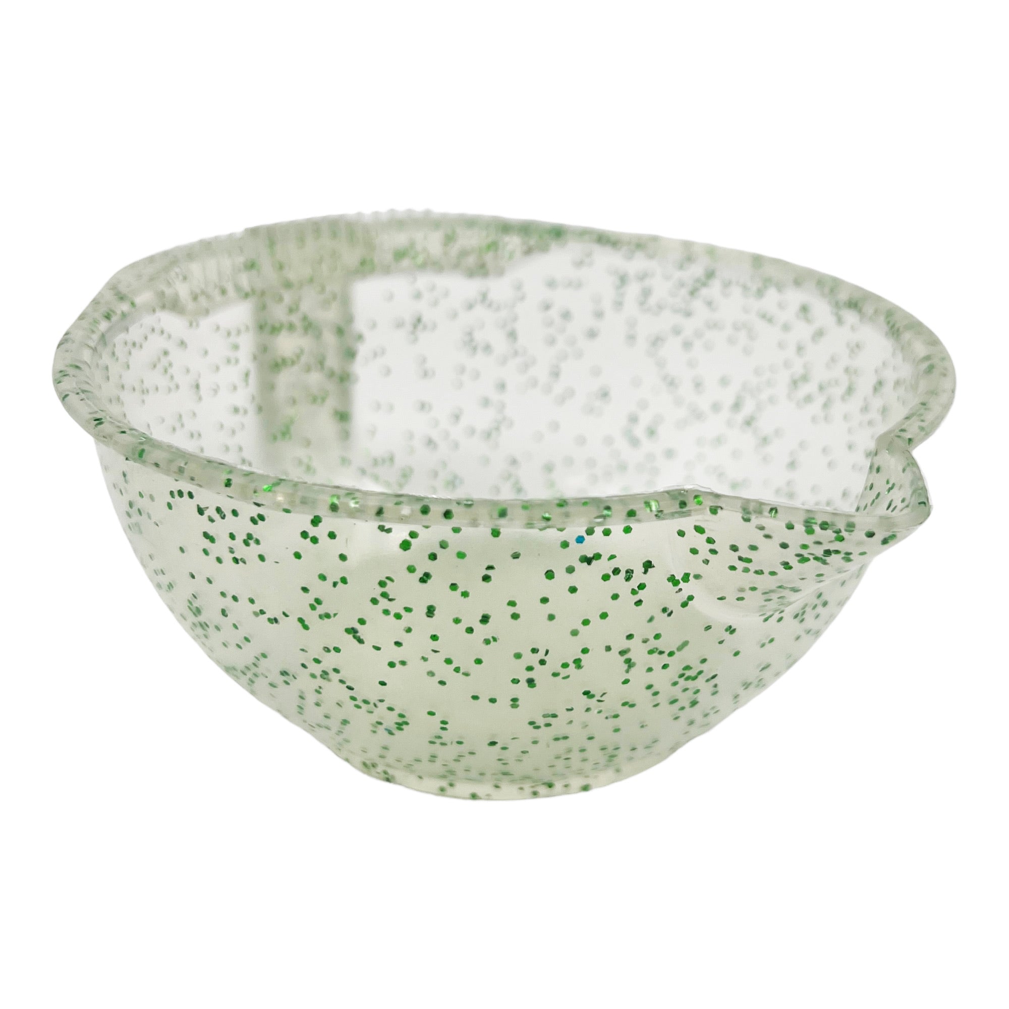 Eson - Hair Colour Mixing Bowl Pour-Spout Handle With Measurements (Green Glitter) - Eson Direct