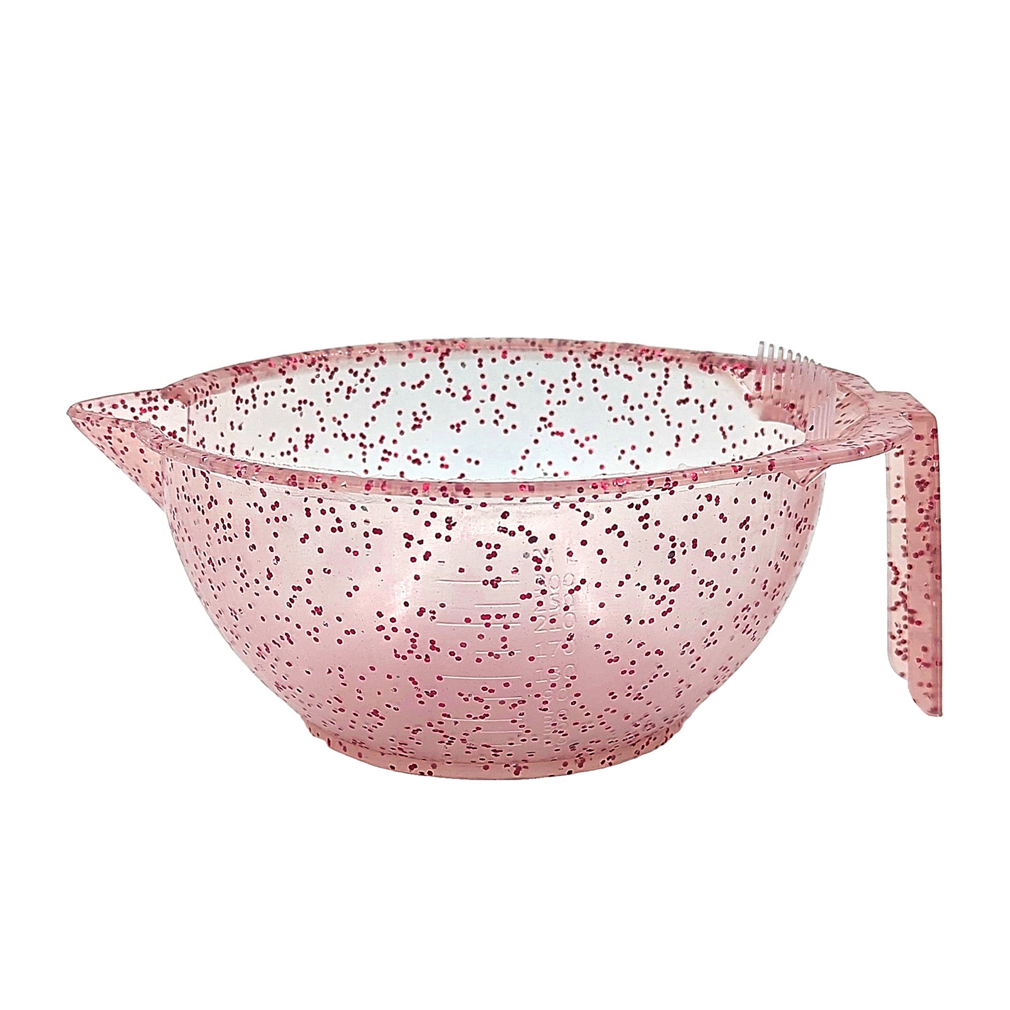Eson - Hair Colour Mixing Bowl Pour-Spout Handle With Measurements (Pink Glitter)